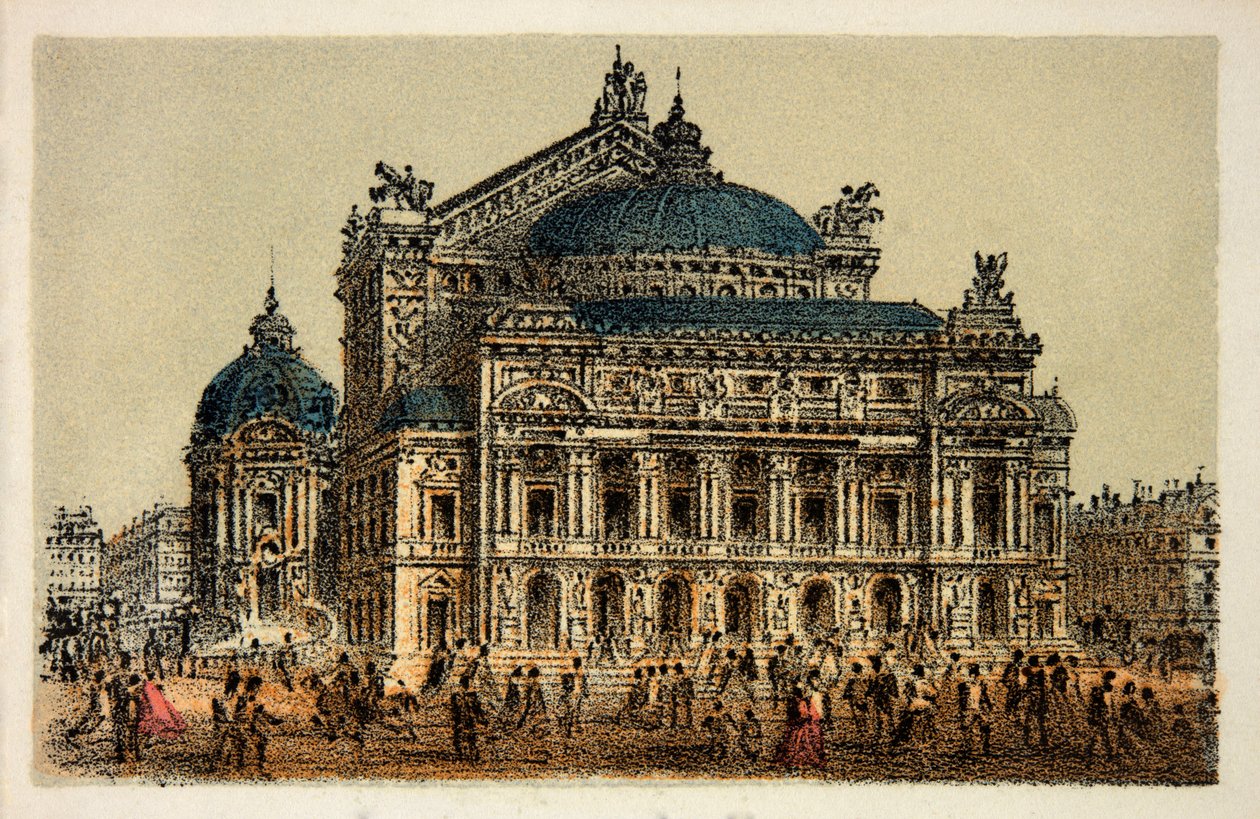 Parijs in 1874: De nieuwe Opera (opera garnier), Privécollectie door Anonymous Anonymous