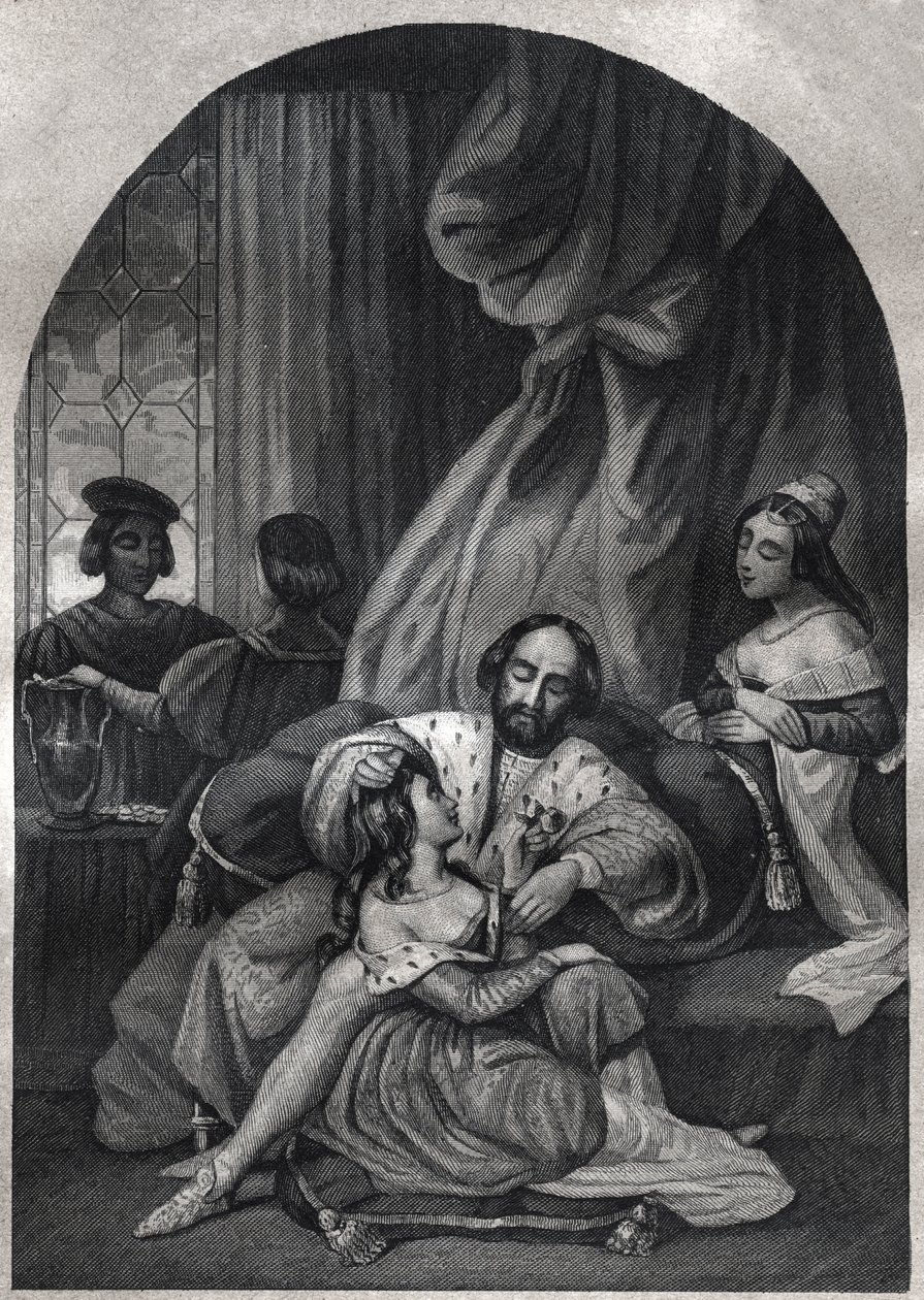 Paul III (Paus van 1534 tot 1549) en zijn familie. Gravure uit 1842 in 