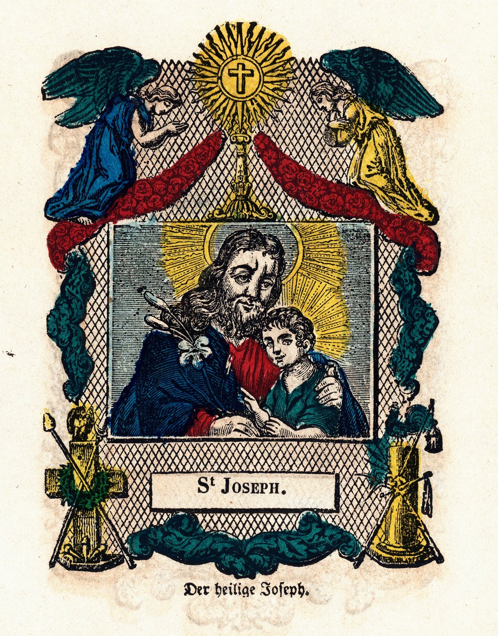 Vrome afbeelding: Sint Jozef. Gravure uit de 19e eeuw, privécollectie door Anonymous Anonymous