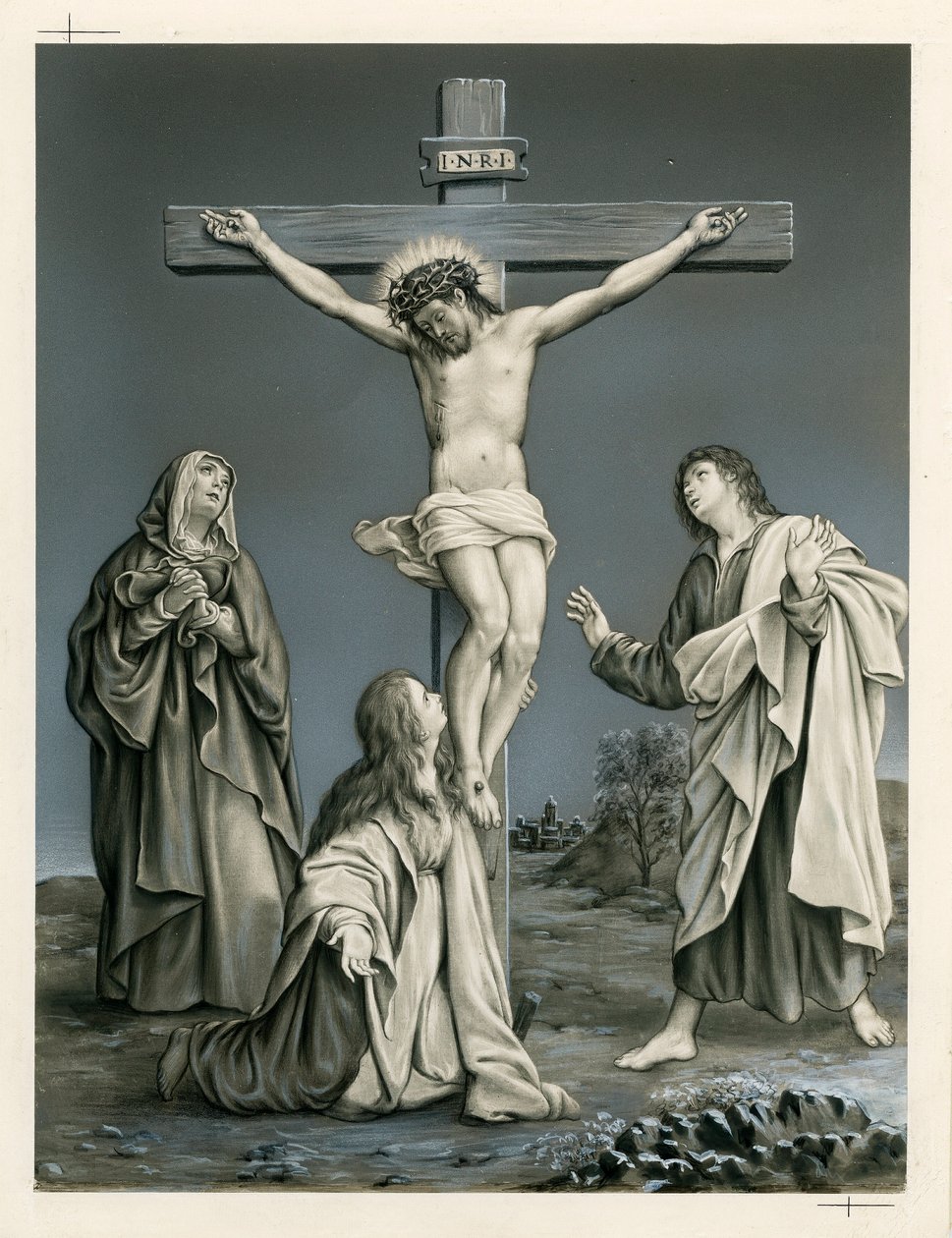 Vrome afbeelding: de kruisiging (gravure) door Anonymous Anonymous