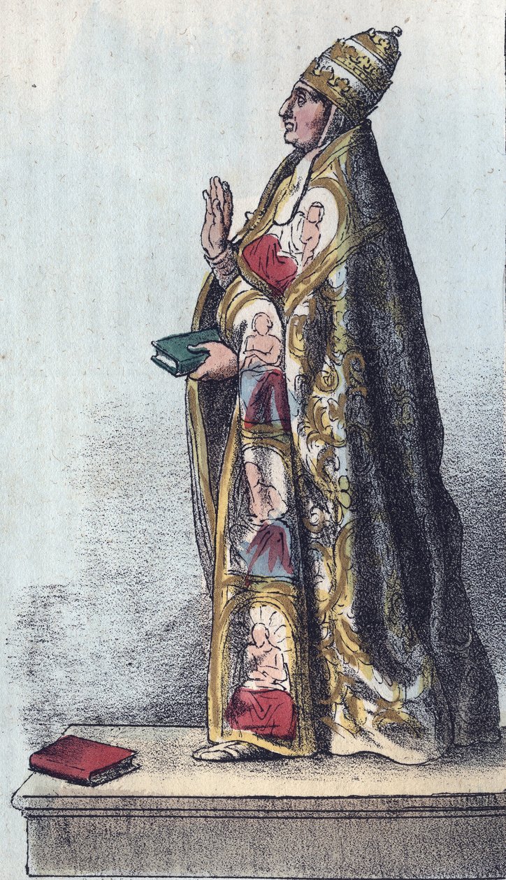 Paus Bonifatius VIII (1235-1303) - Bonifatius VIII (Bonifacius of Bonifacio) (1294-1303) - gravure uit 