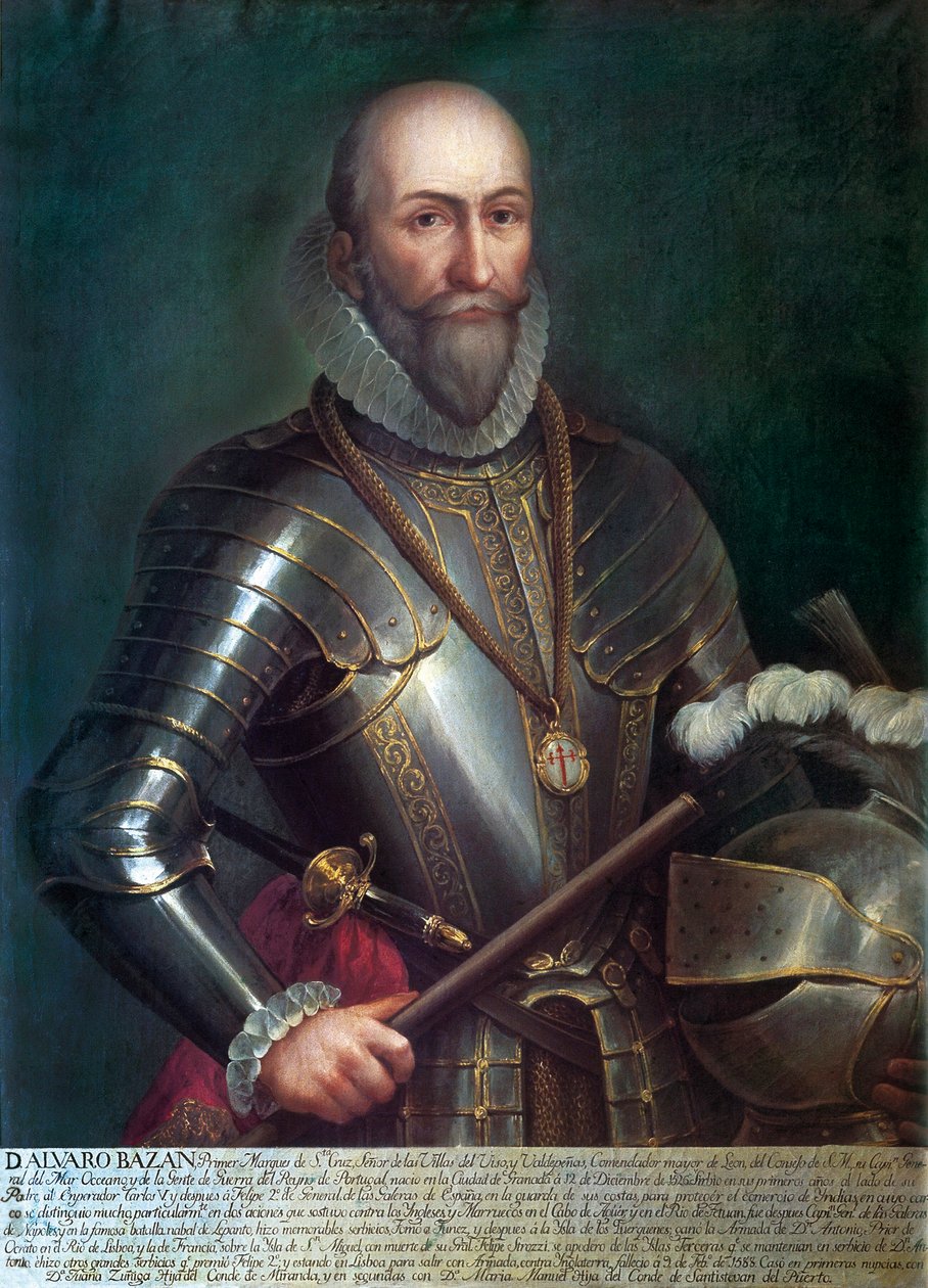 Portret van Alvaro de Bazan y Guzman, eerste markies van Santa Cruz (1526-1588) door Anonymous Anonymous