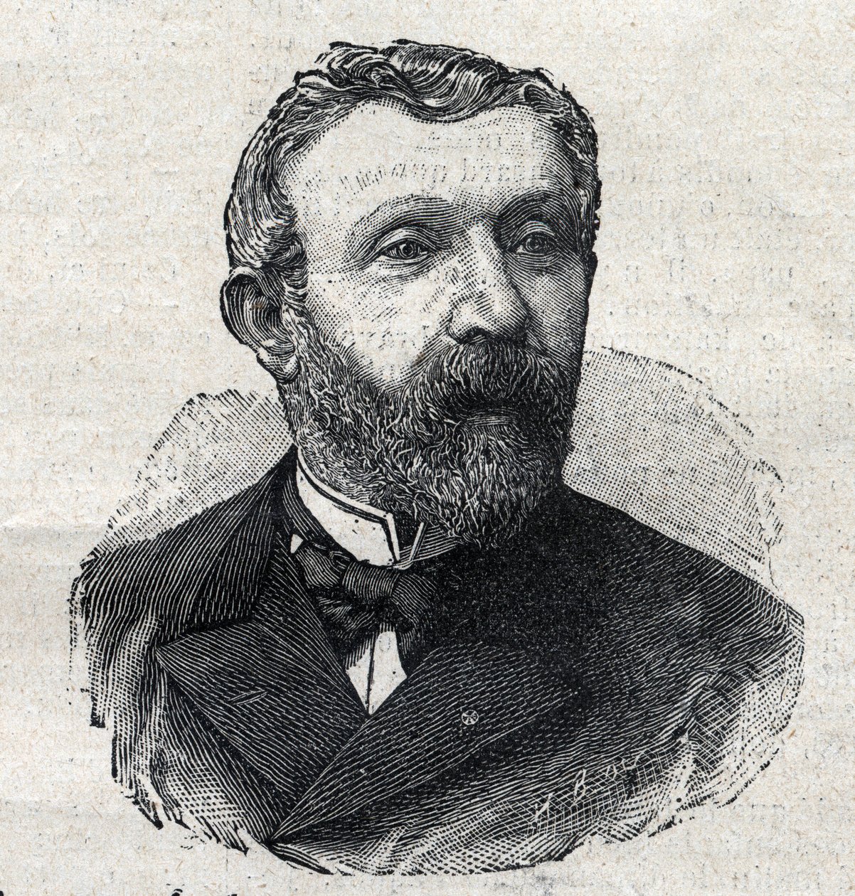 Portret van Alfred Mezieres (1826-1915), Franse literatuurhistoricus, journalist en politicus. Gravure in "Le Petit Parisien" door Anonymous Anonymous