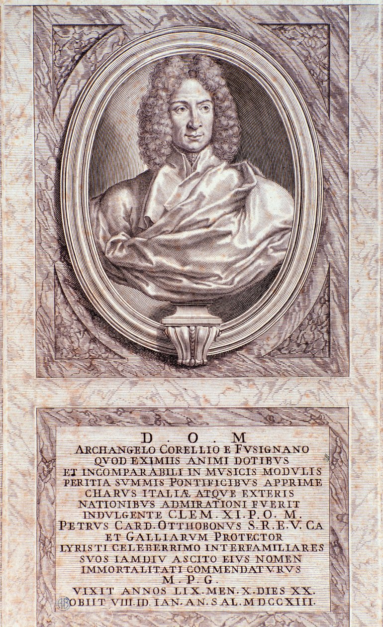 Portret van Arcangelo Corelli (1653-1713), Italiaanse componist en violist door Anonymous Anonymous