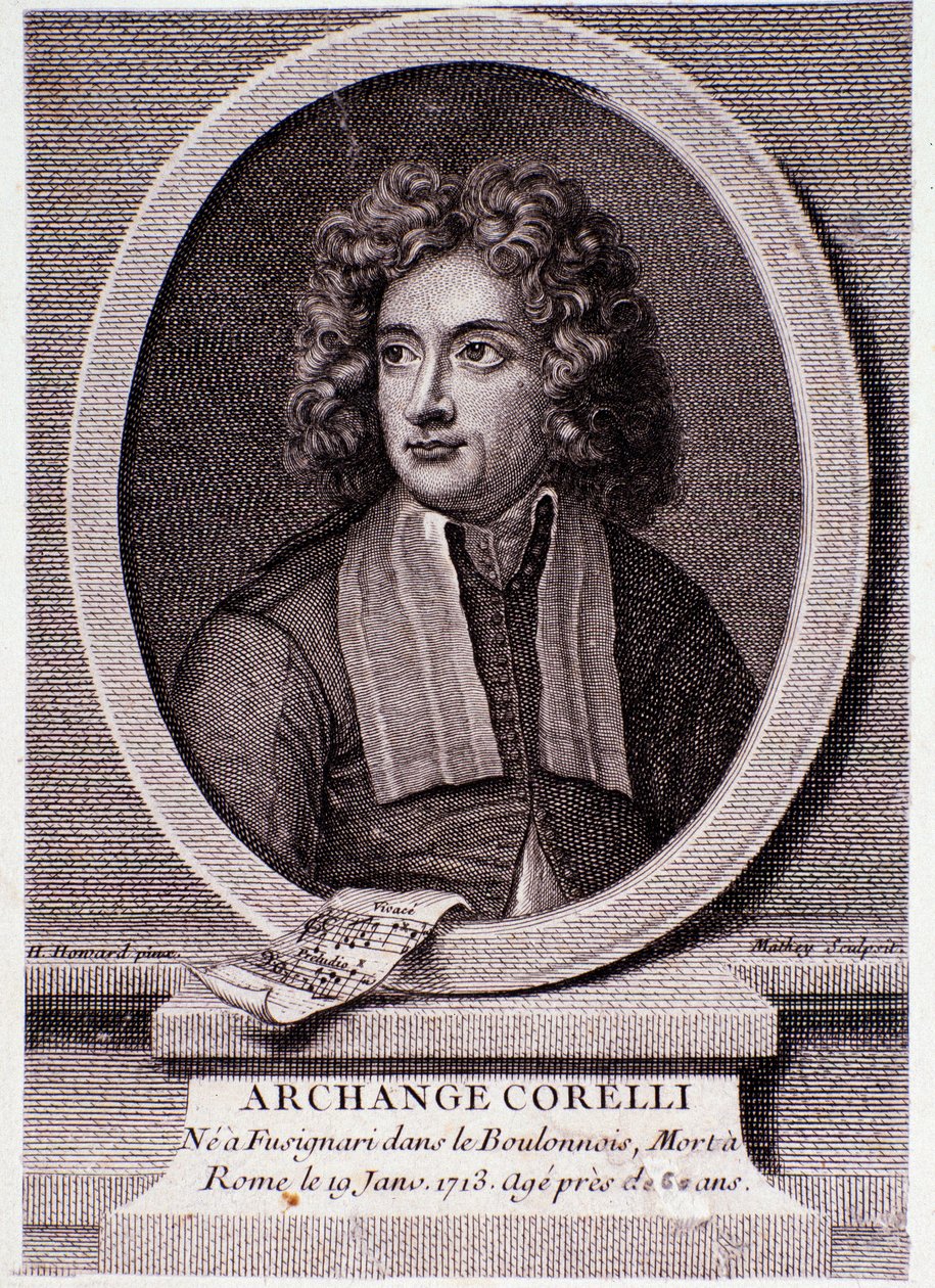 Portret van Arcangelo Corelli (gravure) door Anonymous Anonymous