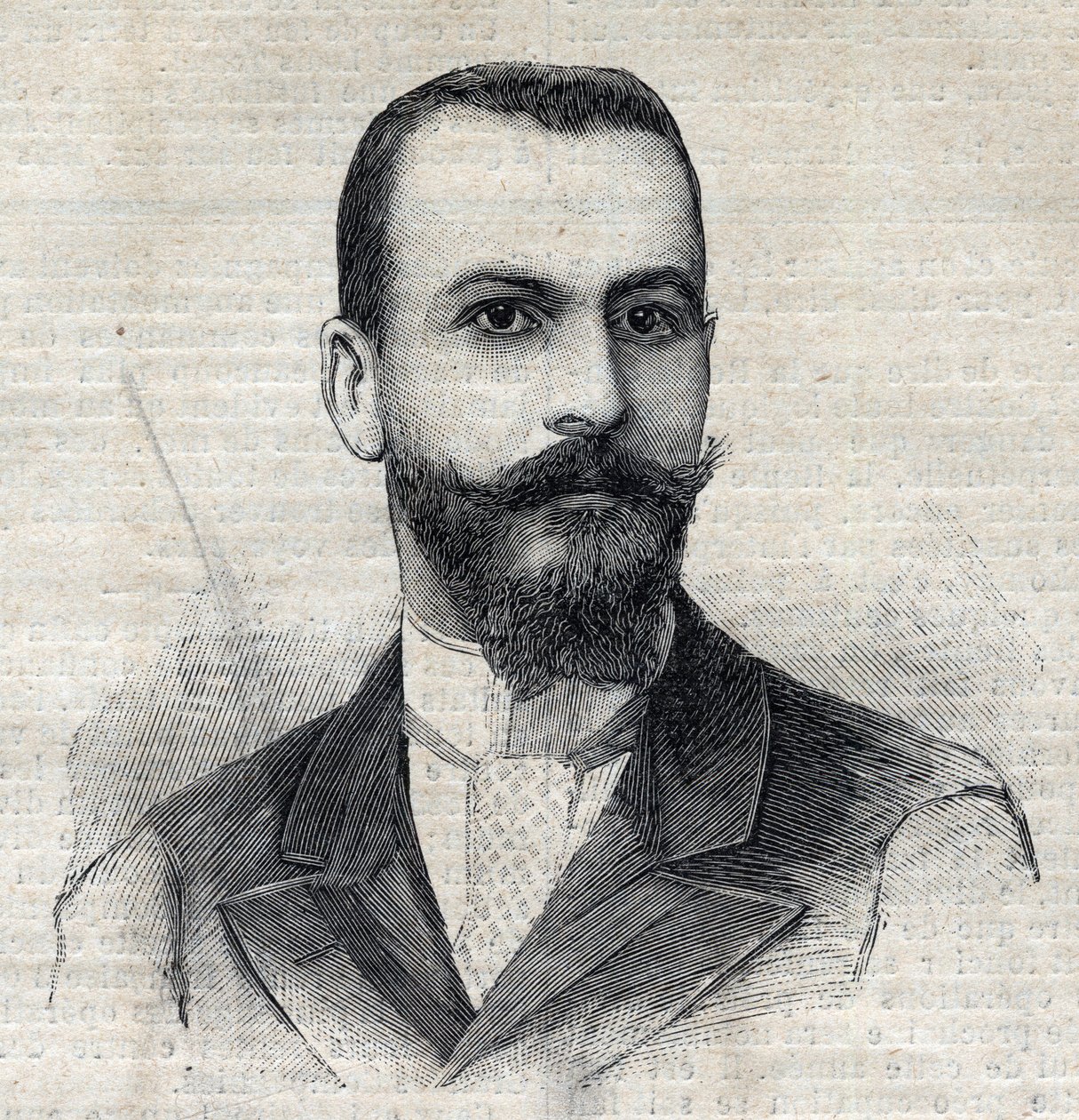 Portret van Casimir Maistre (1867-1957) Franse ontdekkingsreiziger in Afrika. Gravure in "Le Petit Parisien" door Anonymous Anonymous