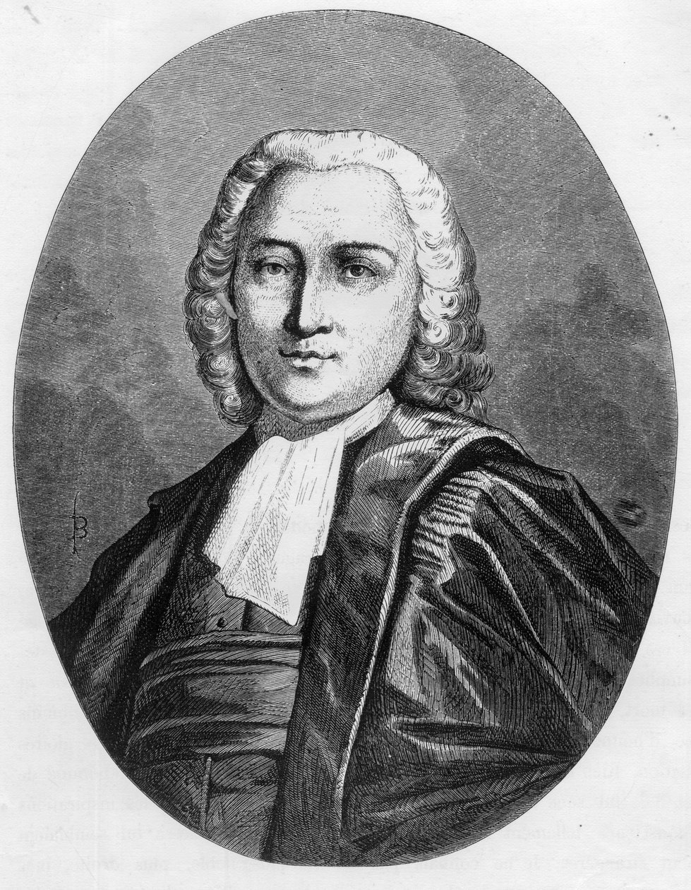 Portret van Chretien Guillaume de Malesherbes (1721-1794) advocaat van de koning onder de Conventie - Gravure van 1863 in "The Red Book - Histoire De L