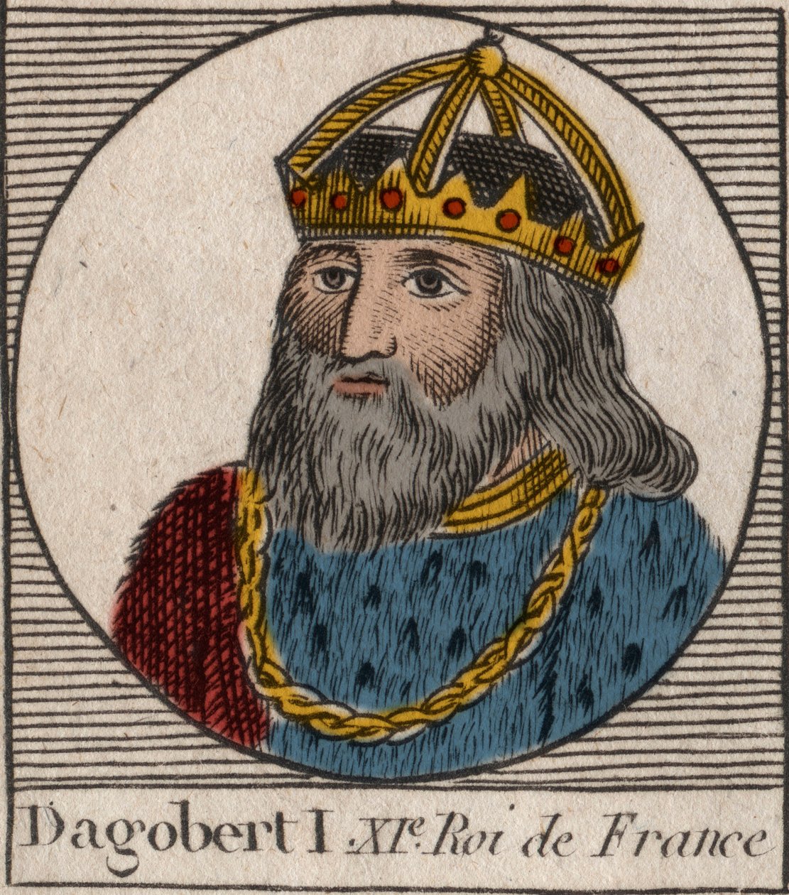 Portret van Dagobert, Koning van de Franken van 628 tot 638 door Anonymous Anonymous