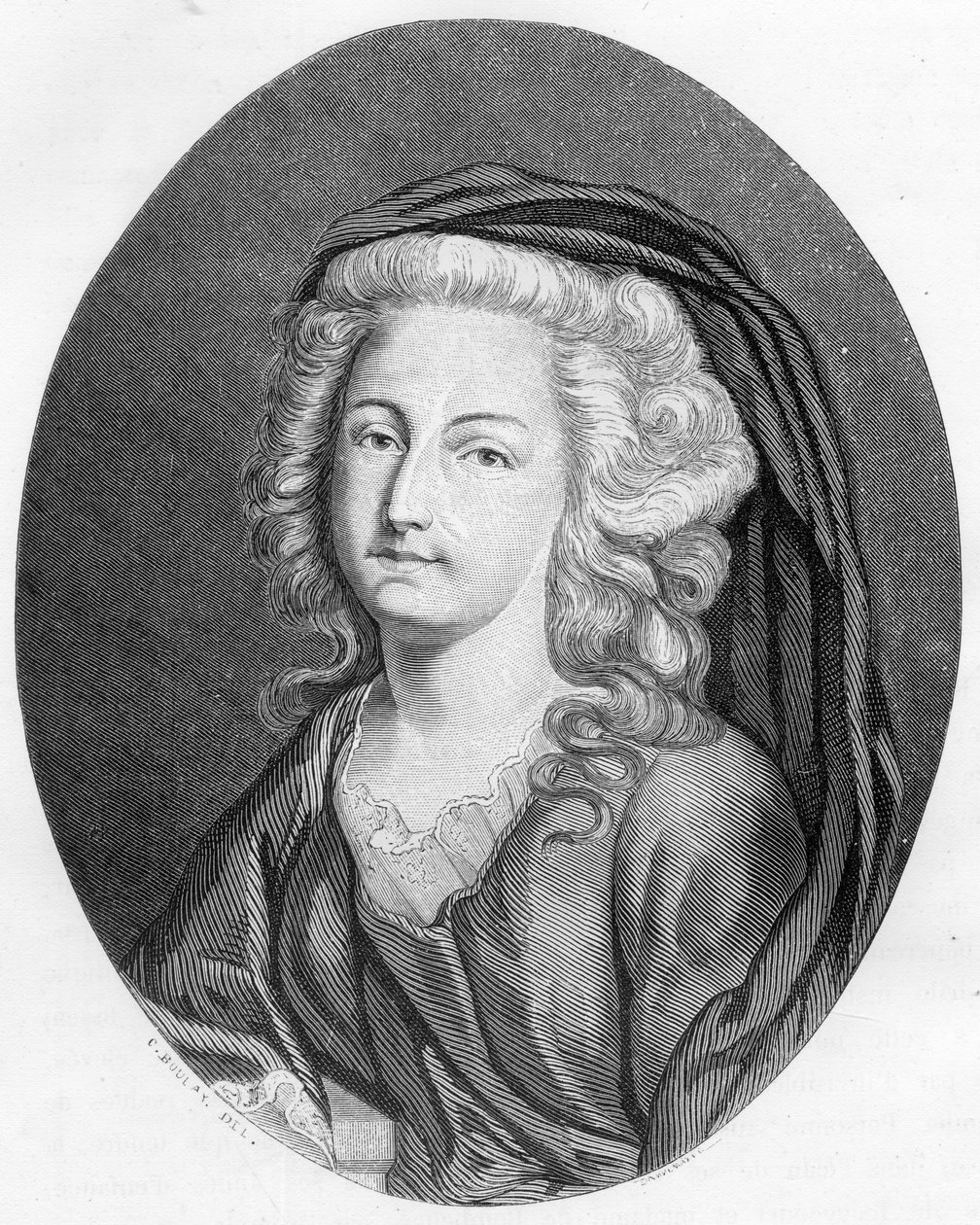 Portret van Elisabeth Philippine Marie Helene van Frankrijk genaamd Madame Elisabeth (1764-1794), zus van Lodewijk XVI - Gravure uit 1863 in 