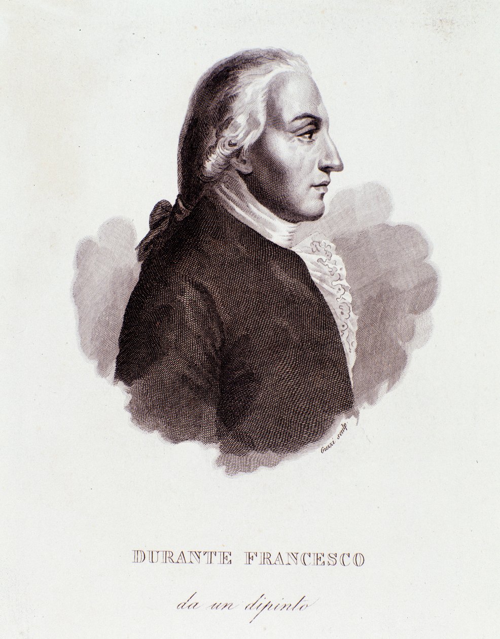Portret van Francesco Durante Italiaanse componist Naar schilderij. 19e eeuw. Milanese privécollectie door Anonymous Anonymous