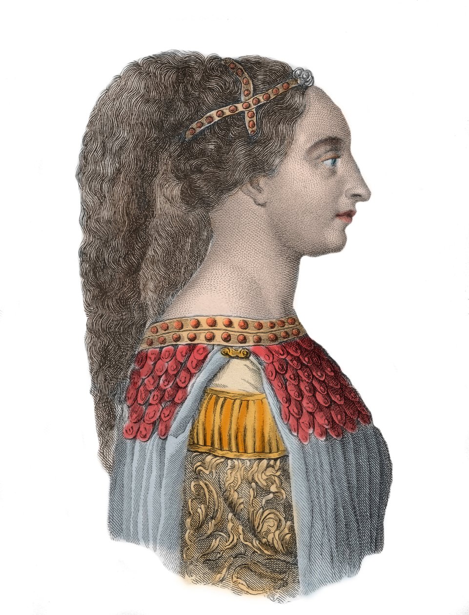 Portret van Isotta degli Atti - Italiaanse Renaissance vrouw - 1433-1474 door Anonymous Anonymous