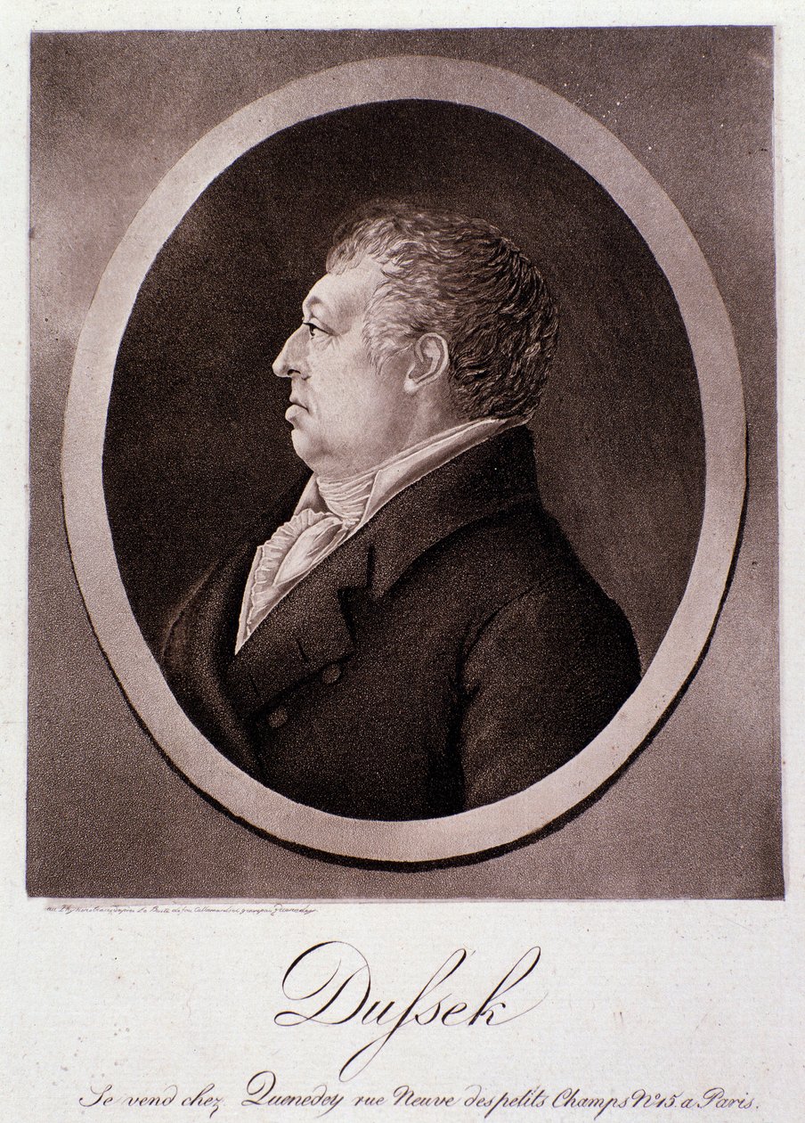 Portret van Jan Ladislav Dussek (gravure) door Anonymous Anonymous