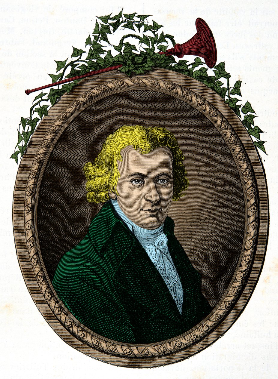 Portret van Jean Baptiste Cant Hanet, genaamd Clery (1759-1809), lakei van koning Lodewijk XVI tijdens zijn gevangenschap in de Tempel. Gravure. Privécollectie door Anonymous Anonymous