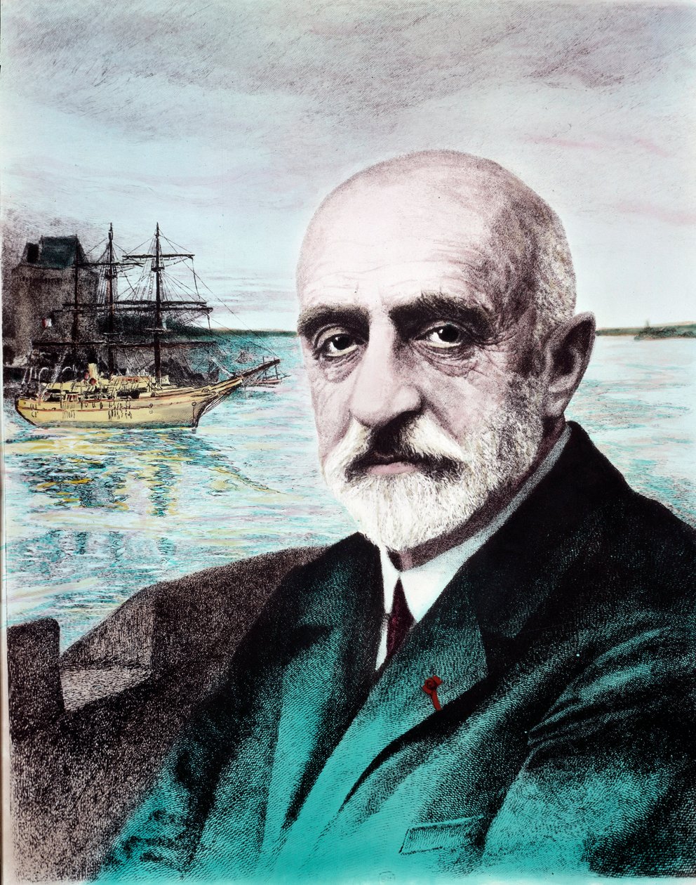 Portret van Jean Baptiste Charcot (1867-1936), arts, ontdekkingsreiziger van de poolgebieden. 20e eeuw Privécollectie door Anonymous Anonymous