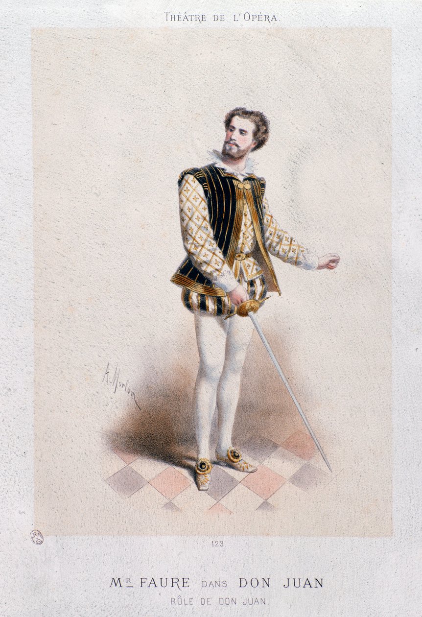 Portret van Jean Baptiste Faure als Don Giovanni (1866) door Anonymous Anonymous