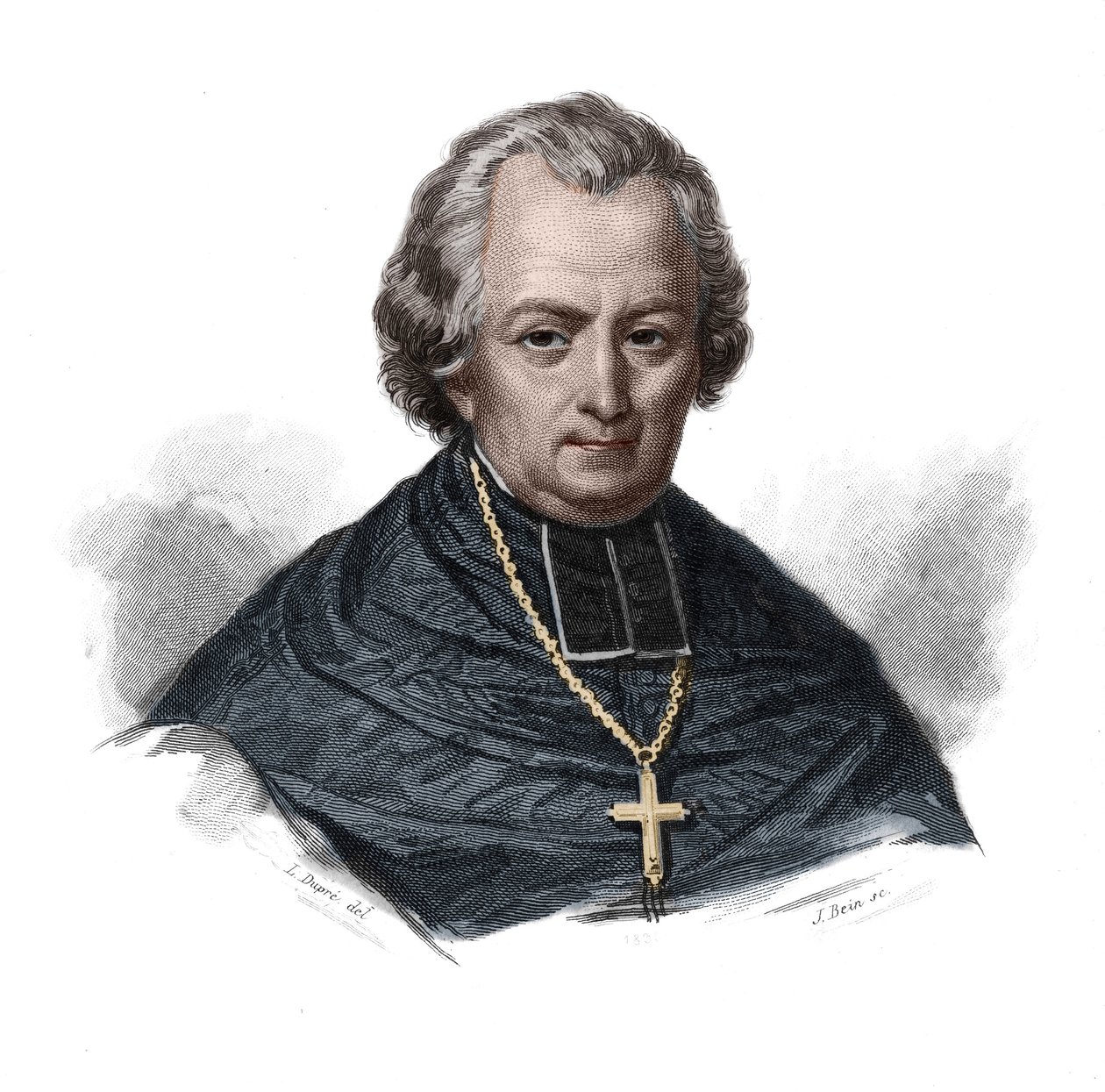Portret van Jean Lefebvre de Cheverus (1768-1836) Franse kardinaal, aartsbisschop van Bordeaux in "Portretten en geschiedenis van nuttige mannen: mannen en vrouwen uit alle landen en van alle rangen, die rechten hebben verworven op de dankbaarheid van de m door Anonymous Anonymous