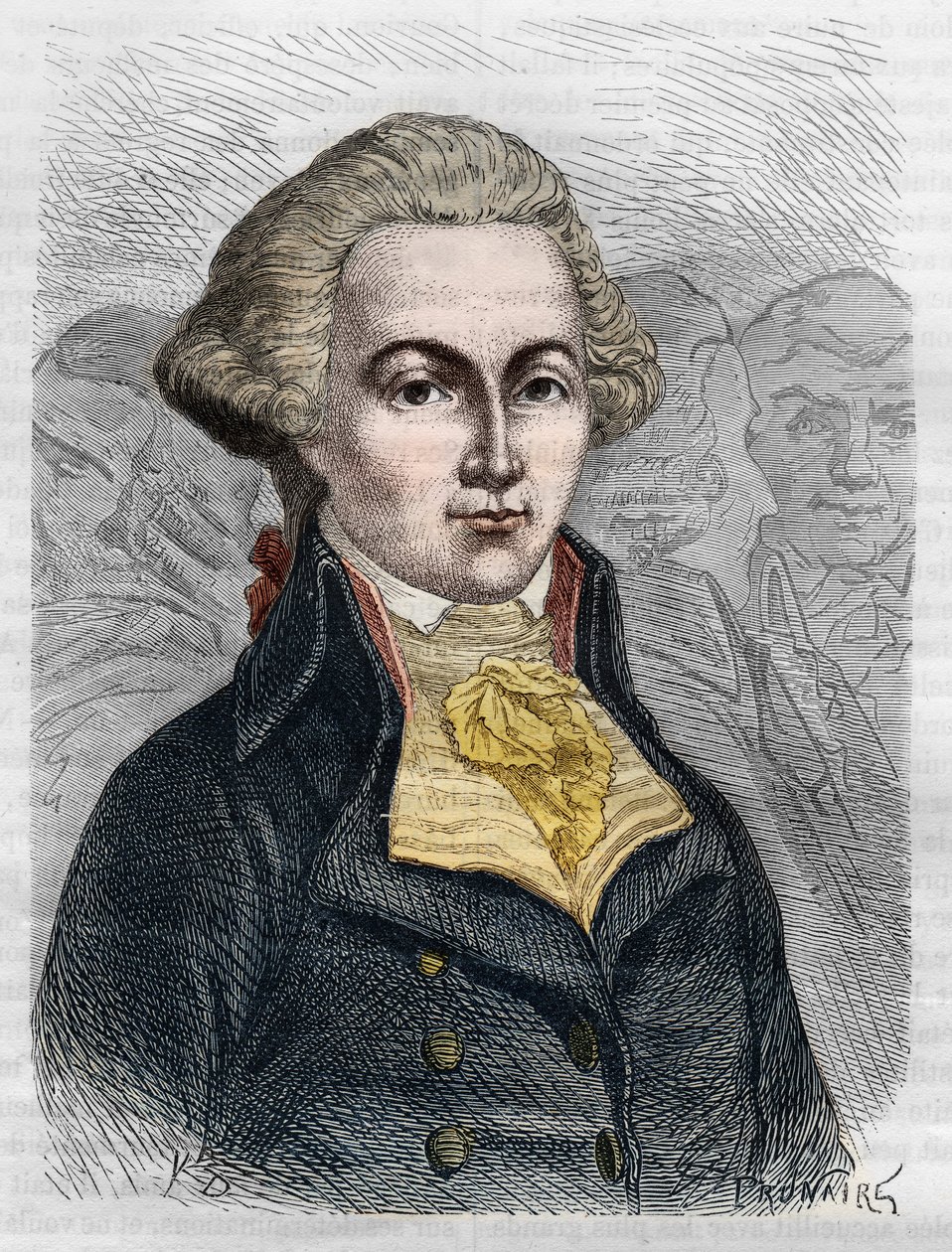 Portret van Marguerite Elie Guadet, Franse politicus (1758-1794). Gravure uit 1866 in “Histoire de la Révolution française” door Adolphe Thiers. Privécollectie. door Anonymous Anonymous