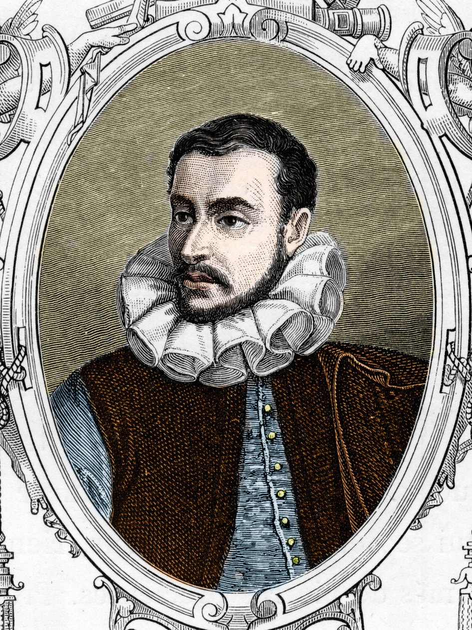 Portret van Paolo Caliari genaamd Paolo Veronese (1528-1588) Italiaanse schilder. Gravure uit 1859 in "de galerijen van Europa - Italië" door Armengaud. Privécollectie. door Anonymous Anonymous