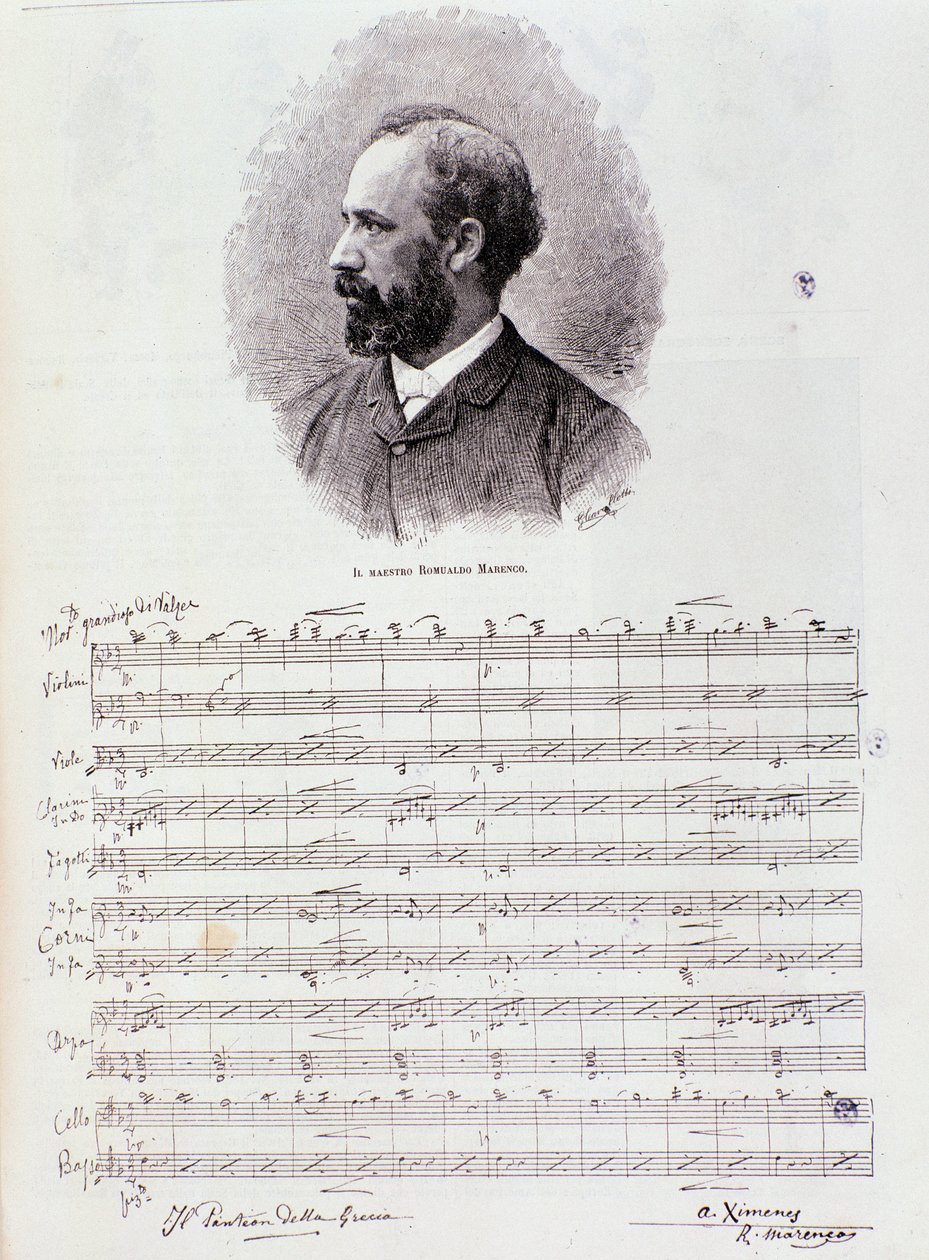 Portret van Romualdo Marenco (gravure) door Anonymous Anonymous