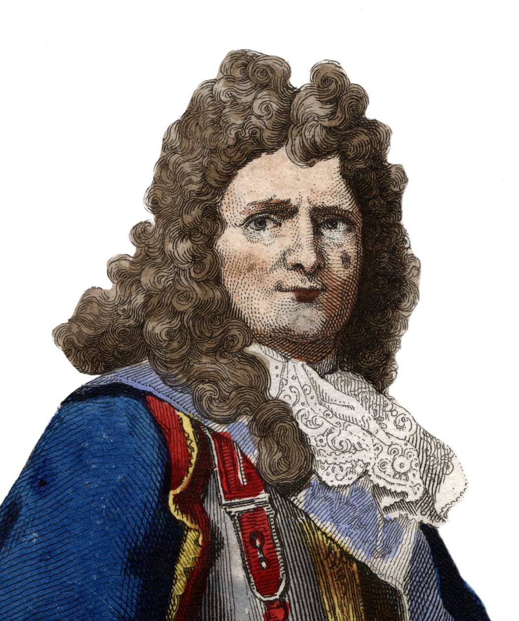 Portret van Sebastien le Prestre, Heer van Vauban en later Markies de Vauban (1633-1707), Maarschalk van Frankrijk. Illustratie uit 