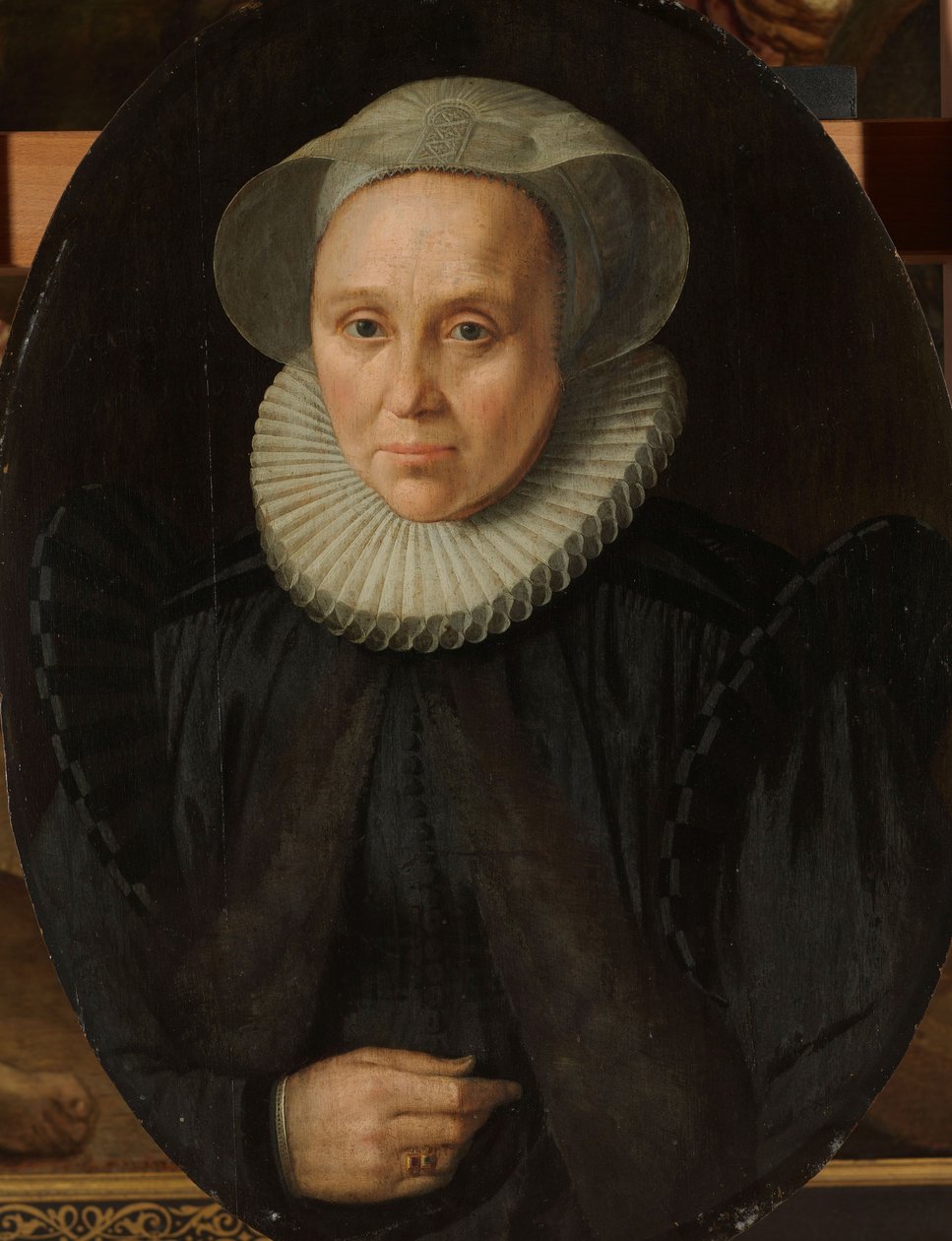 Portret van een vrouw, ca. 1590 (olieverf op paneel) door Anonymous Anonymous