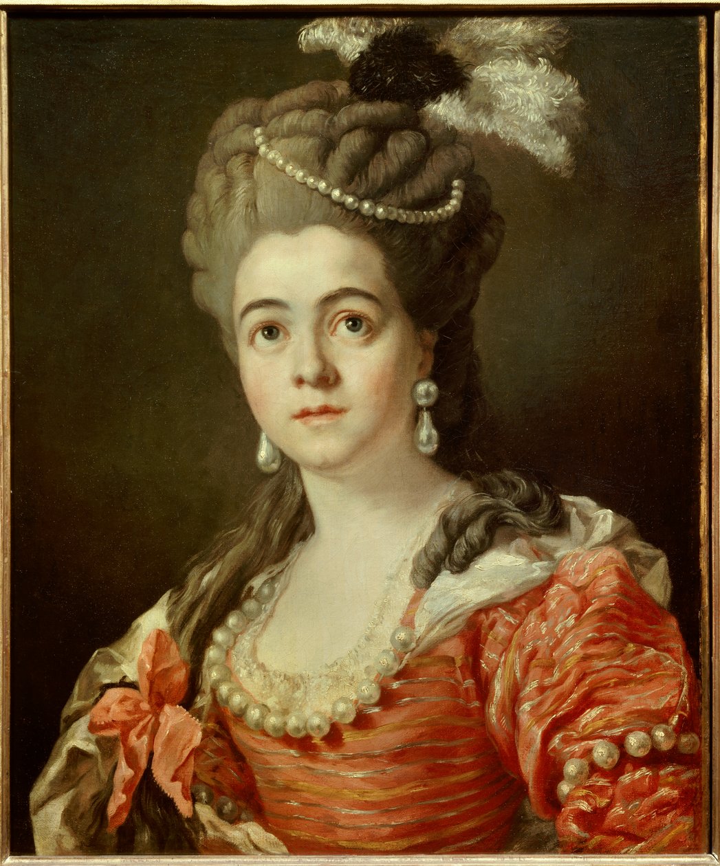 Portret van de comédienne Adrienne Lecouvreur (1692-1730), minnares van de maarschalk van Saksen door Anonymous Anonymous