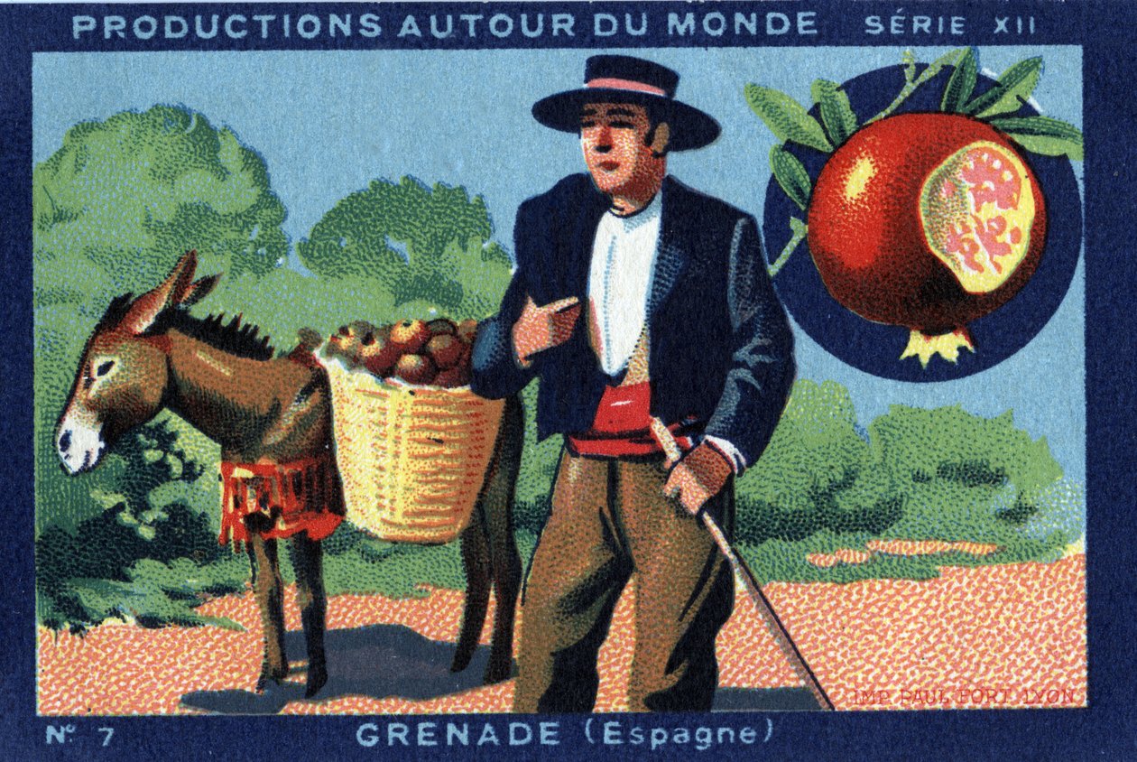 Producties over de hele wereld: Granada in Spanje. Chromolithografie van 1933 in 
