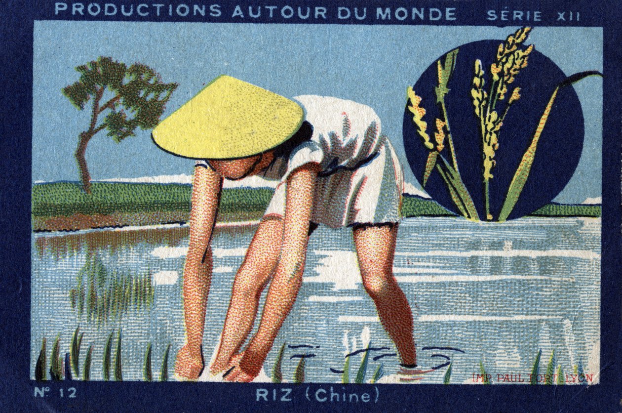 Producties over de hele wereld: Rijst in China. 1933 Chromolithografie in 