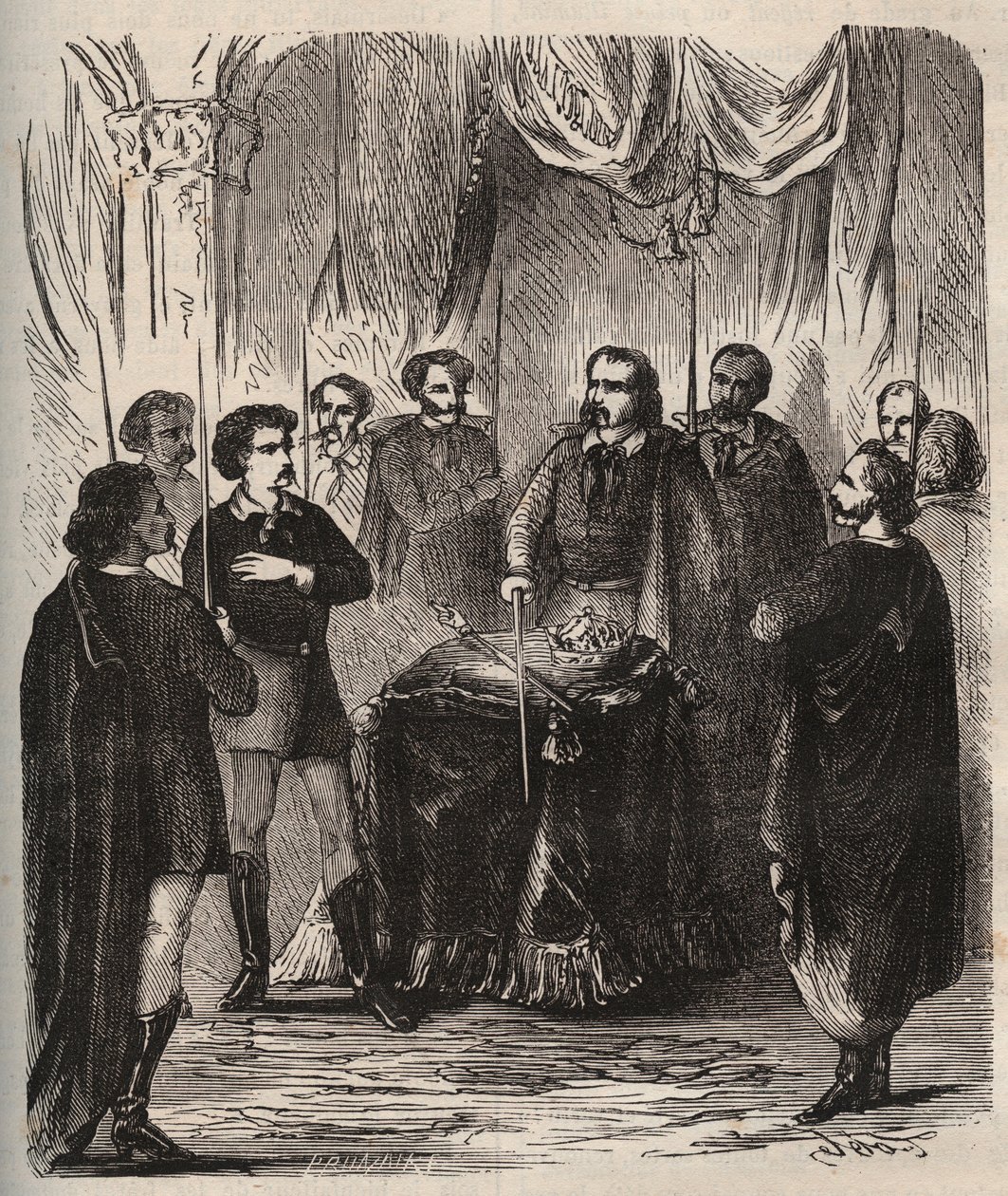 Ontvangst van een Illuminatus (geheime samenleving) - Illuminines de Bavière (der Illuminatenorden) - Gravure uit 1879 in Histoire des societes secretes, politiques et religieuses door Pierre Zaccone (1817-1895) door Anonymous Anonymous