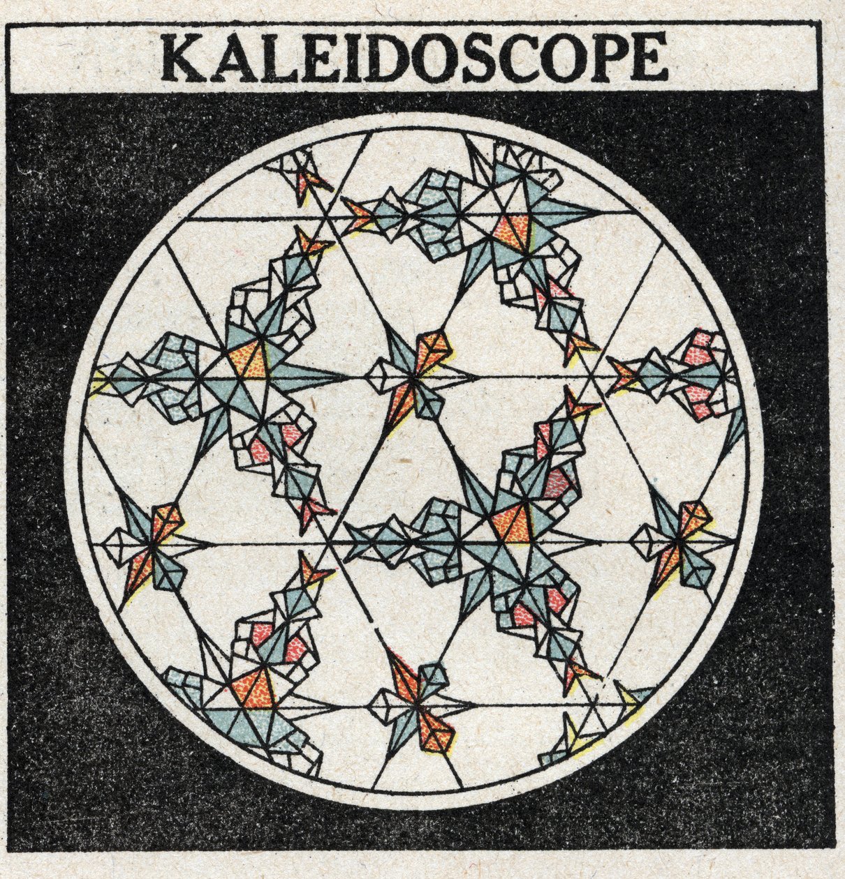Reflectie van licht: een caleidoscoop. Anonieme illustratie uit 1925. Privécollectie door Anonymous Anonymous