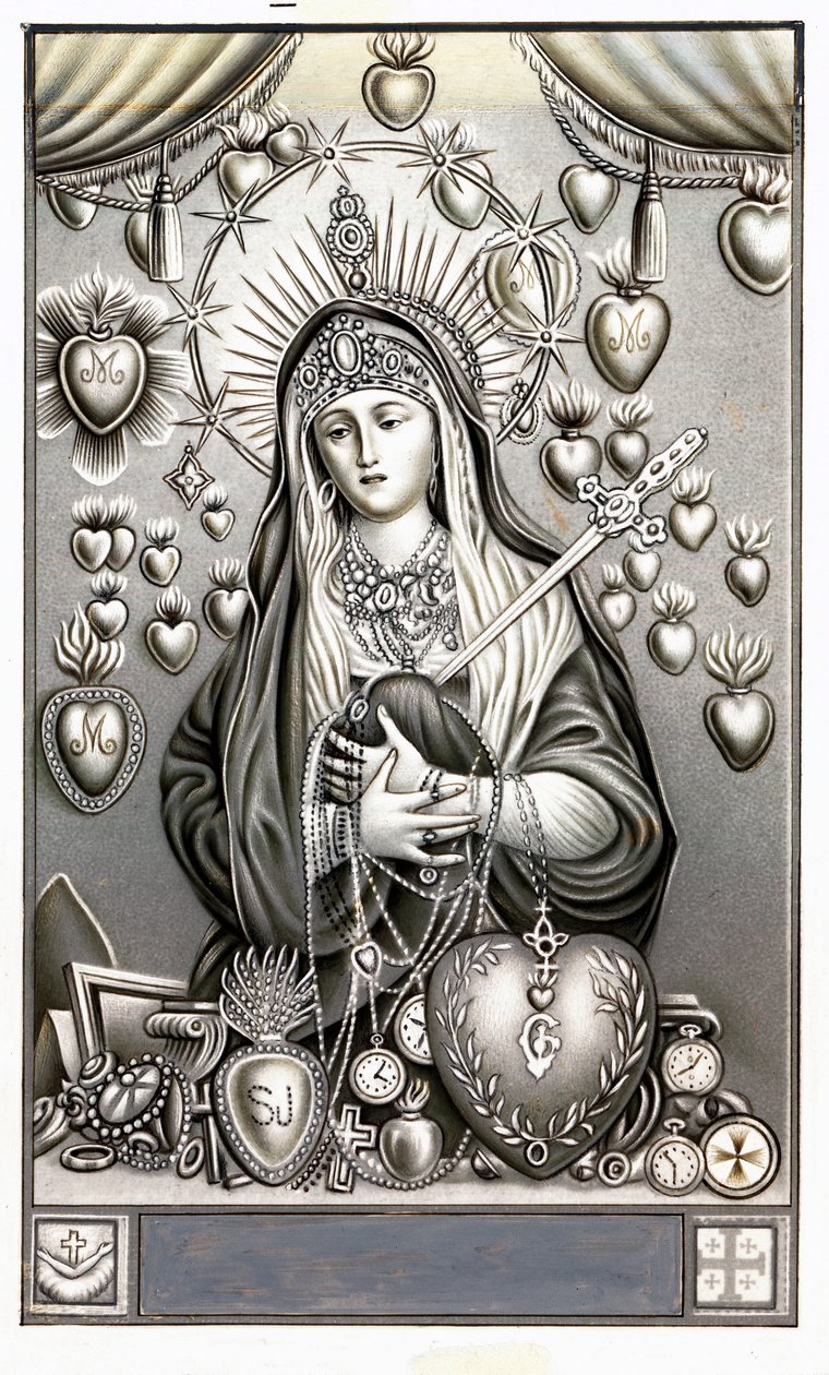 Voorstelling van de Maagd van Smarten, Mater Dolorosa - Vrome afbeelding - Begin 20e eeuw - Privécollectie door Anonymous Anonymous