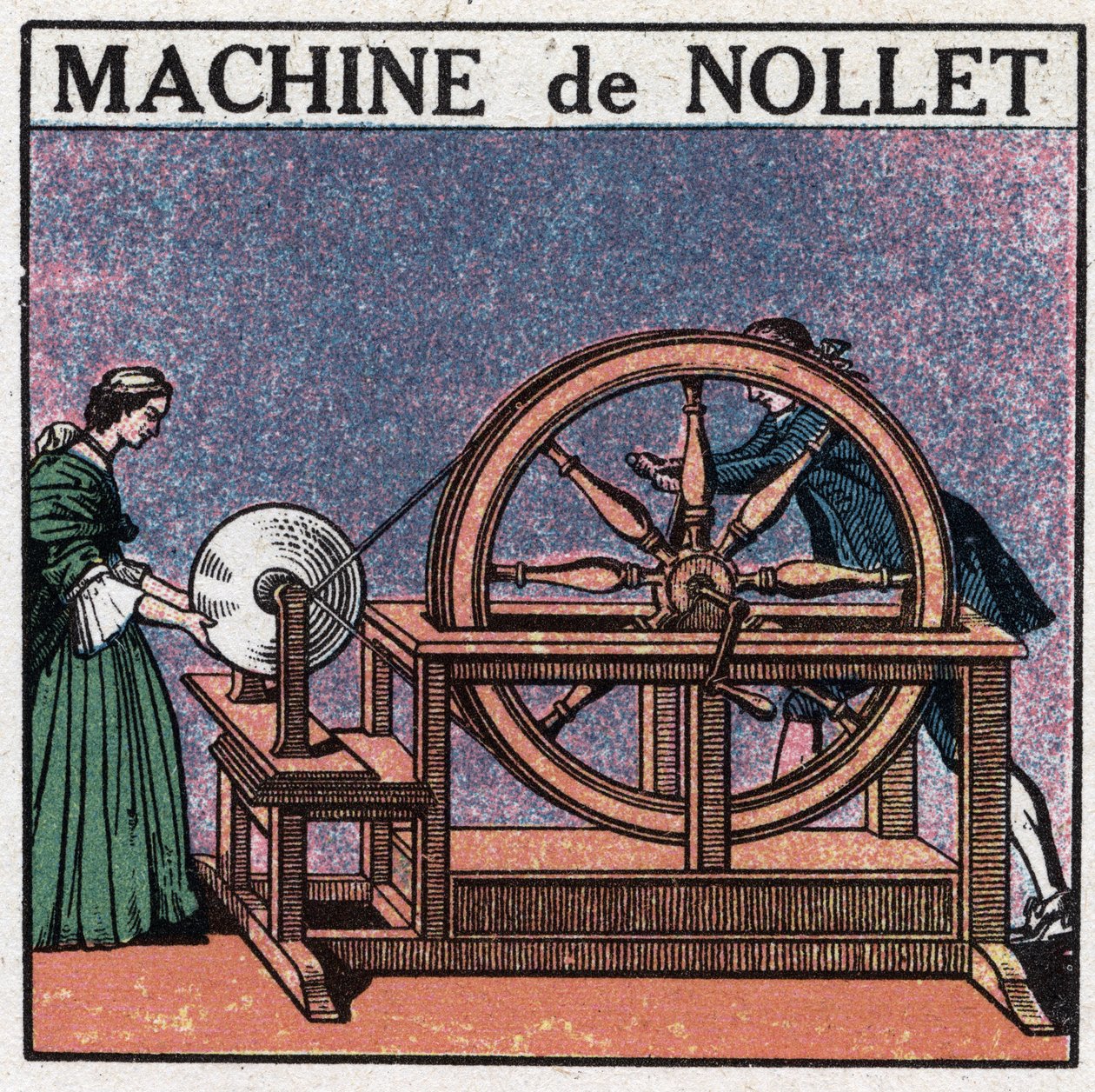 Statische machines: de machine van de abt Jean Antoine Nollet (Jean-Antoine) (1700-1770) uitgevonden in 1740. Anonieme illustratie uit 1925. Privécollectie. door Anonymous Anonymous