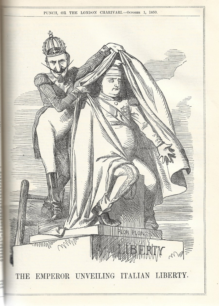 De Keizer Onthult Italiaanse Vrijheid. Uit Punch magazine door Anonymous Anonymous