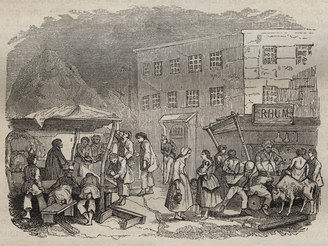 De kantine van de Rochefort Bagne in de 19e eeuw. Gravure in Histoire des bagnes depuis leur création à nos jours (1877) door Pierre Zaccone. Privécollectie. door Anonymous Anonymous