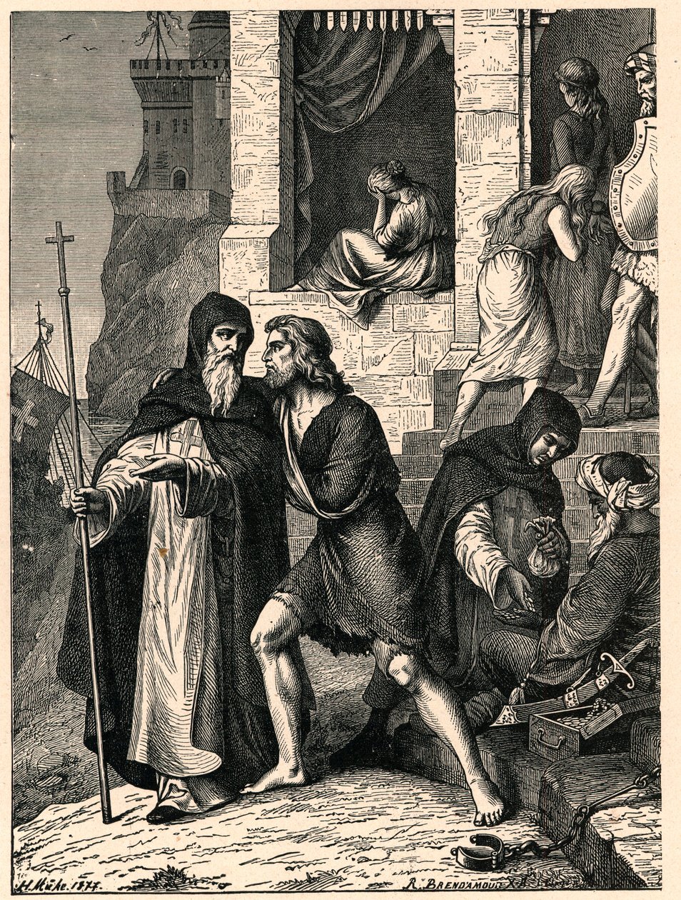 De verlossing van gevangenen door de Trinitariërs: de Orde van de Allerheiligste Drie-eenheid voor de Verlossing van Gevangenen, bekend als de Orde van de Trinitariërs of Mathurins, zorgt voor de verlossing van christenen die tot slaaf zijn gemaakt door de door Anonymous Anonymous