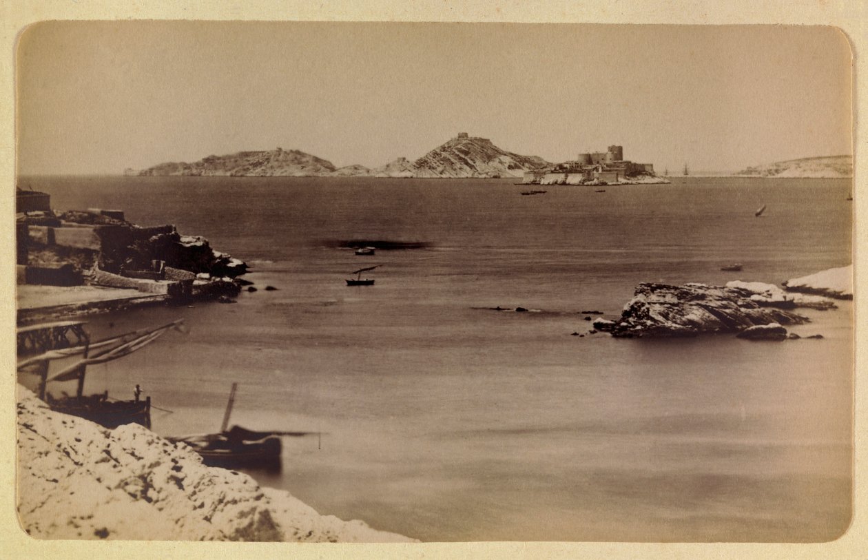 De stad Marseille en haar omgeving rond 1885-1890: het kasteel van If en de eilanden, Privécollectie door Anonymous Anonymous