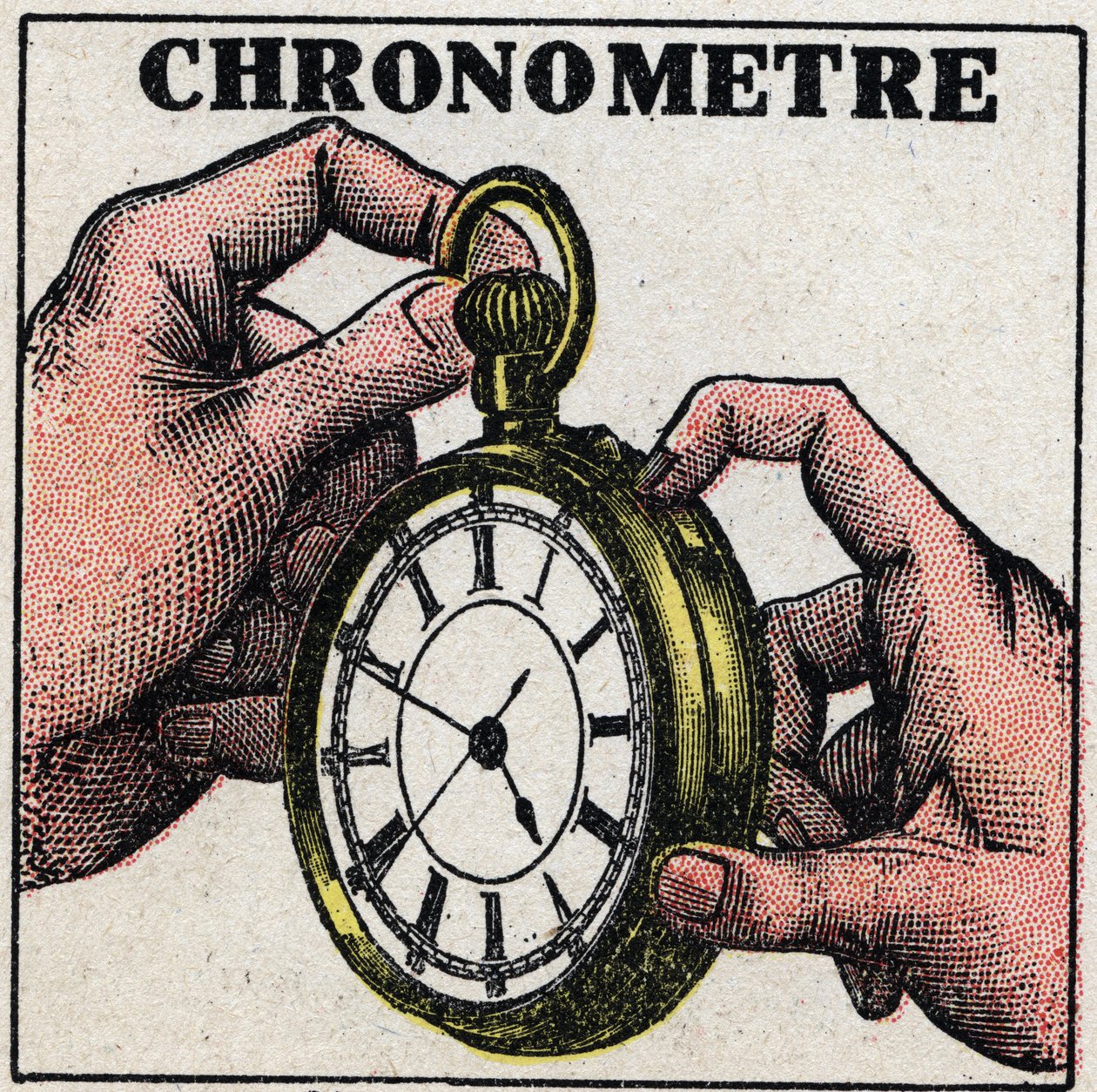 Tijd: een chronometer. Anonieme illustratie uit 1925. Privécollectie. door Anonymous Anonymous