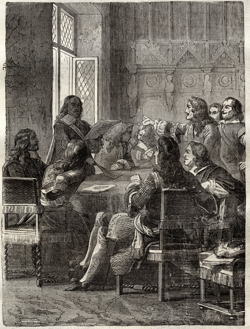 Verdrag van Rijswijk (Het Verdrag van Rijswijk, 30 oktober 1697) (einde van de Oorlog van de Liga van Augsburg tussen Lodewijk XIV en de Grote Alliantie). Gravure uit de 19e eeuw. Privécollectie. door Anonymous Anonymous