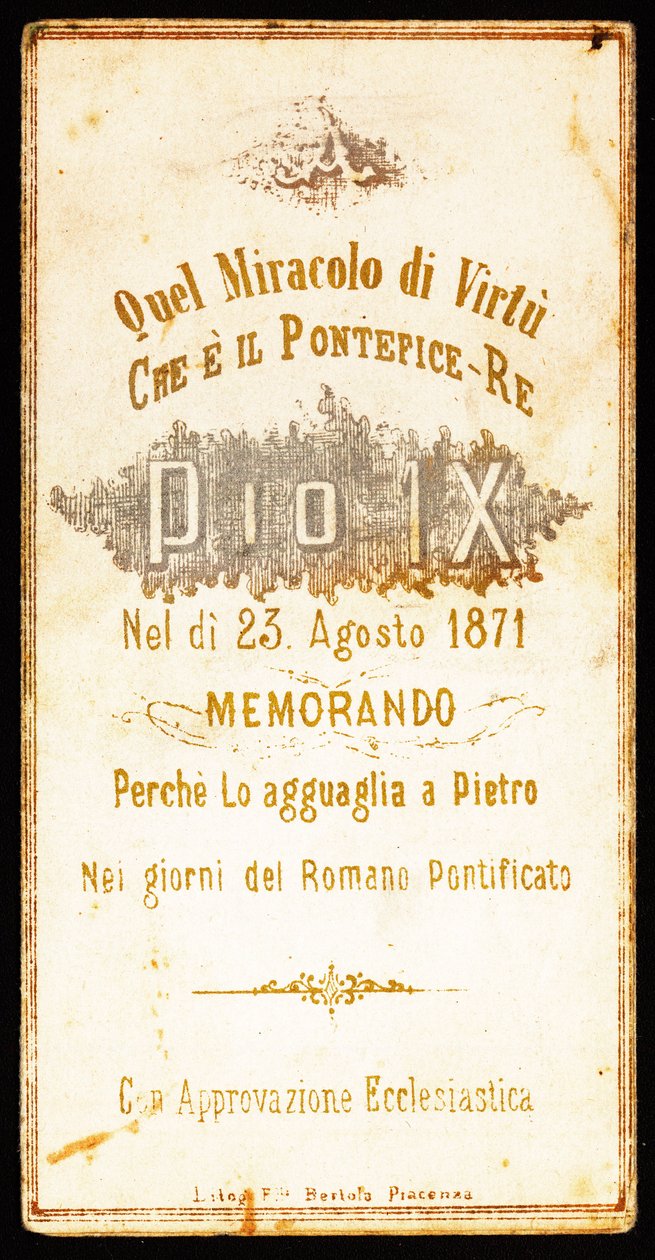 Hulde aan Paus Pius IX Vrome afbeelding. 19e eeuw Privécollectie door Anonymous Anonymous