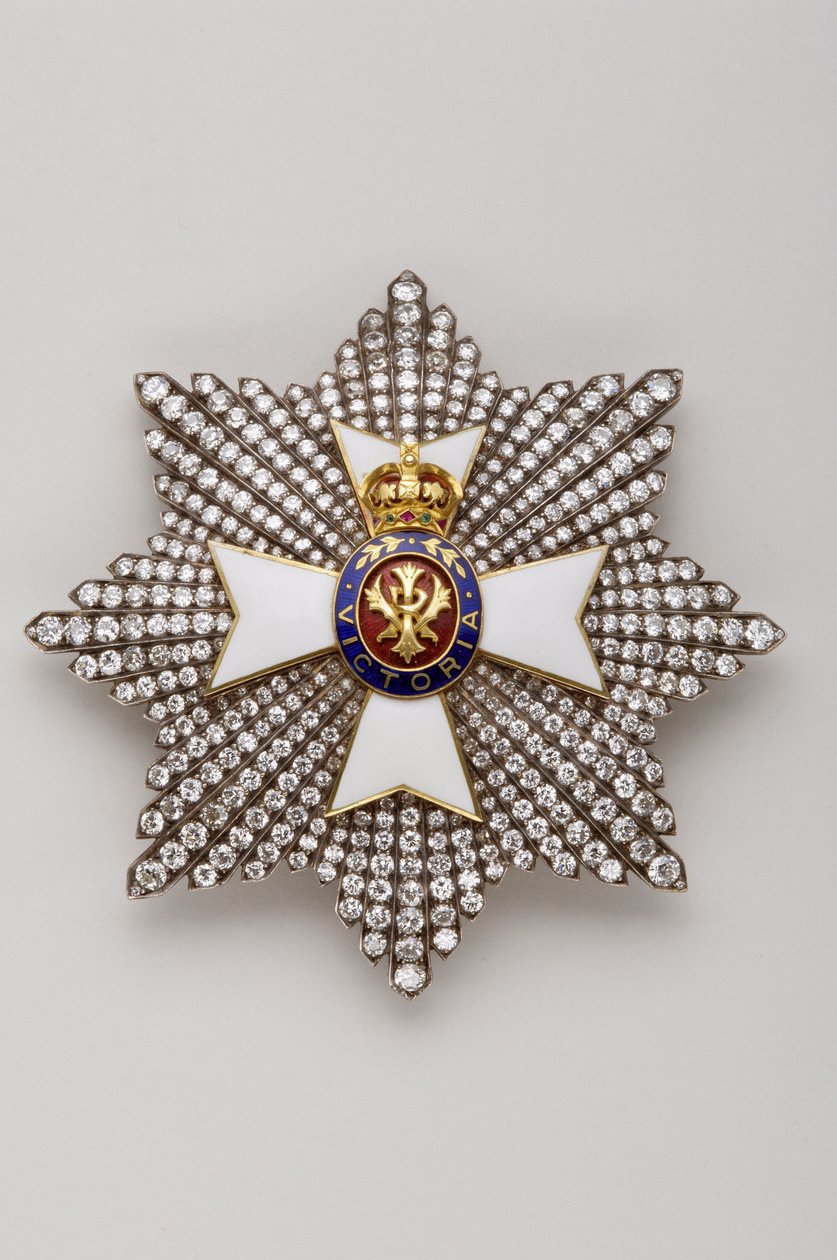 Verenigd Koninkrijk - Koninklijke Orde van Victoria: plaque van ridder Grootkruis - Eind 19e eeuw - Goud, zilver, diamanten, smaragd, robijnen en email - D 7,9 cm; gewicht: 56 g - Privécollectie door Anonymous Anonymous