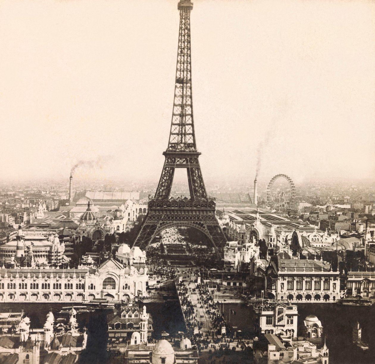 Wereldtentoonstelling van 1900 in Parijs: Panoramisch uitzicht op de Champs de Mars - privécollectie door Anonymous Anonymous