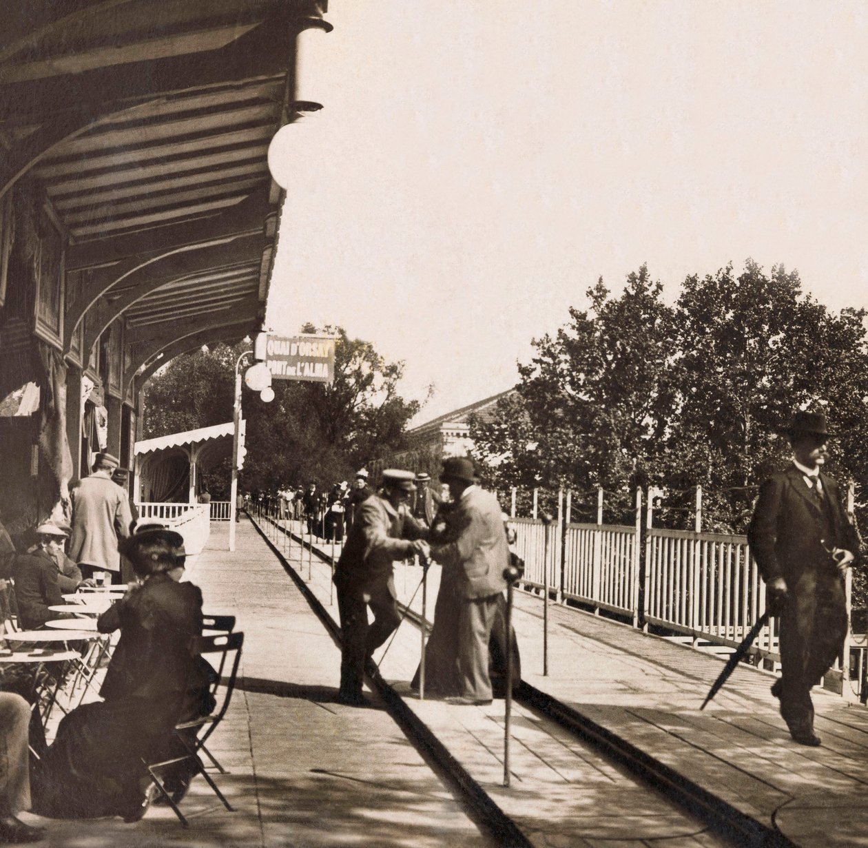 Wereldtentoonstelling van 1900 in Parijs: Het rollende trottoir - privécollectie door Anonymous Anonymous