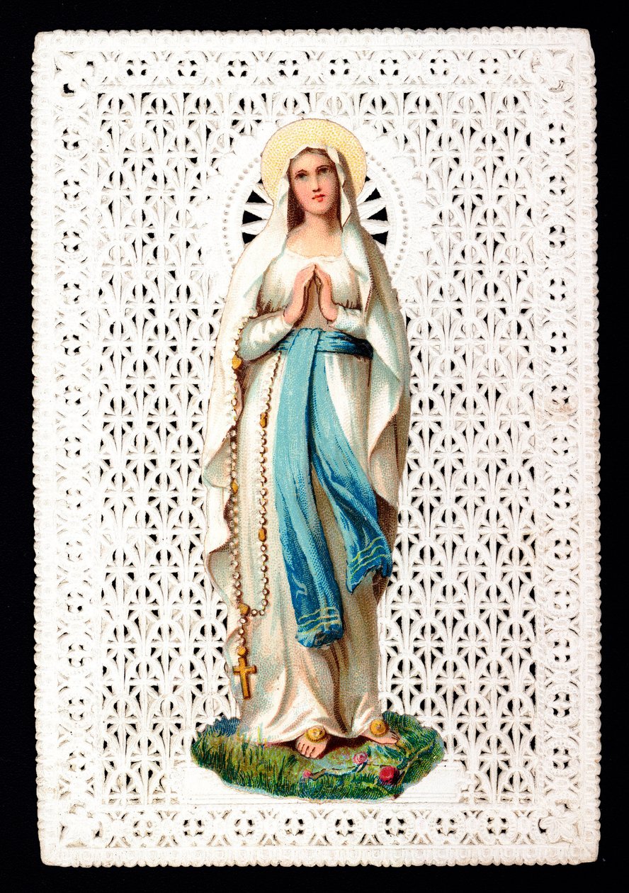 Maagd Maria Vrome afbeelding. Decoupage chromolithografie. door Anonymous Anonymous