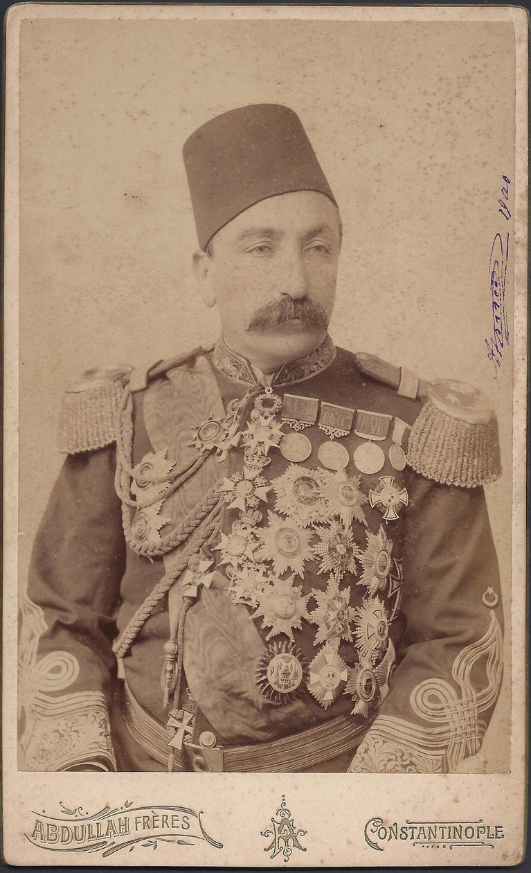 Portret van sultan Abdulhamid II (1842-1918) - Sultan Abduelhamid II (1842-1918), Keizer van de Ottomanen, Kalief van de Gelovigen, Anoniem. Fotografie door Anonymous Anonymous