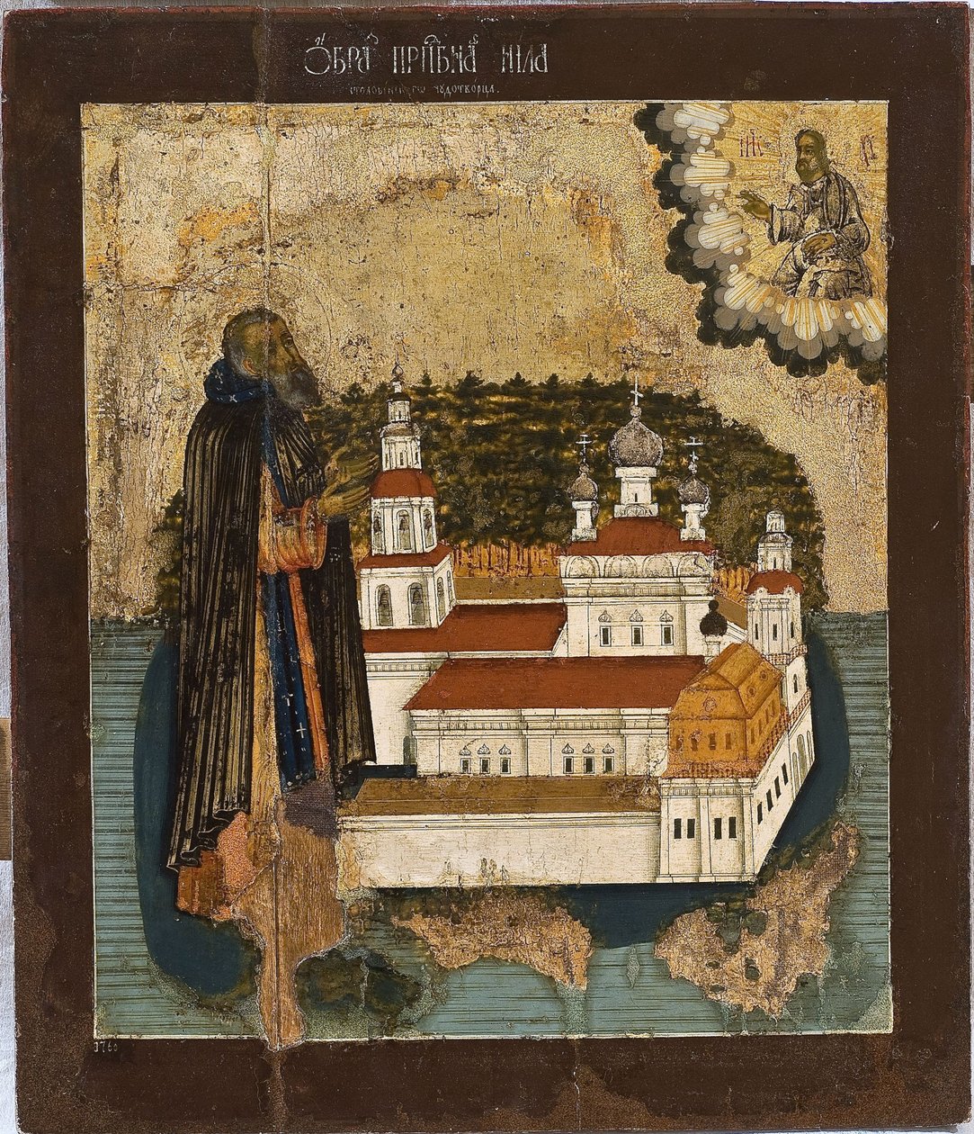 Sint Nilus van het Seligermeer, 18e eeuw door Anonymous Russian icon painter