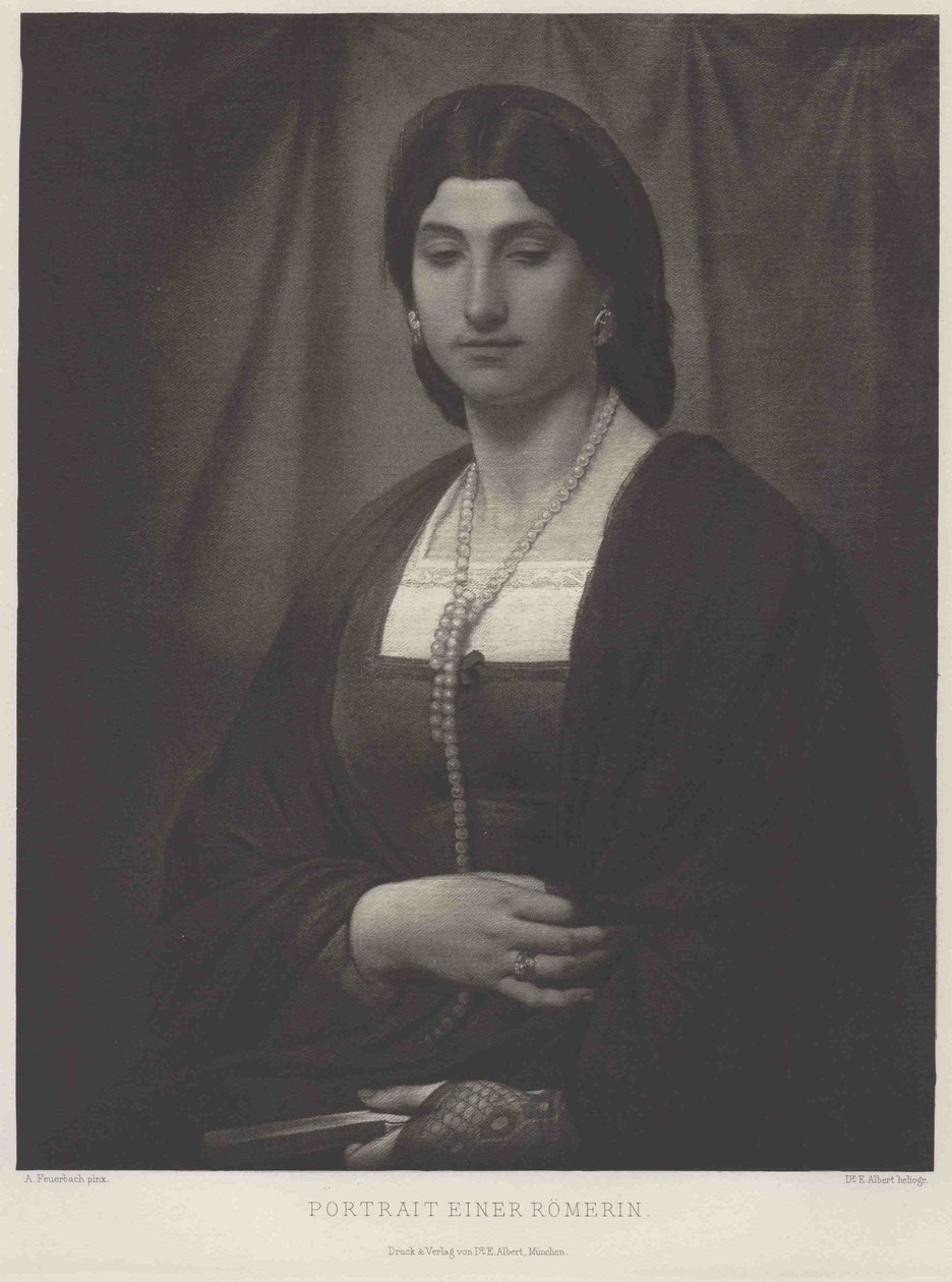Duits: Bildnis einer Römerin (Nanna) Portret van een vrouw (Nanna) door Anselm Feuerbach