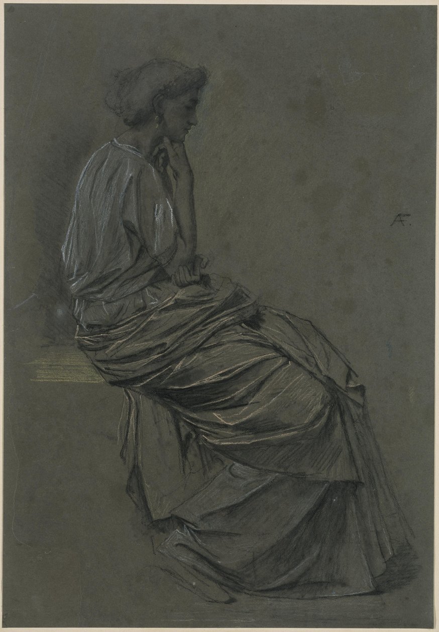 Zittende vrouw door Anselm Feuerbach