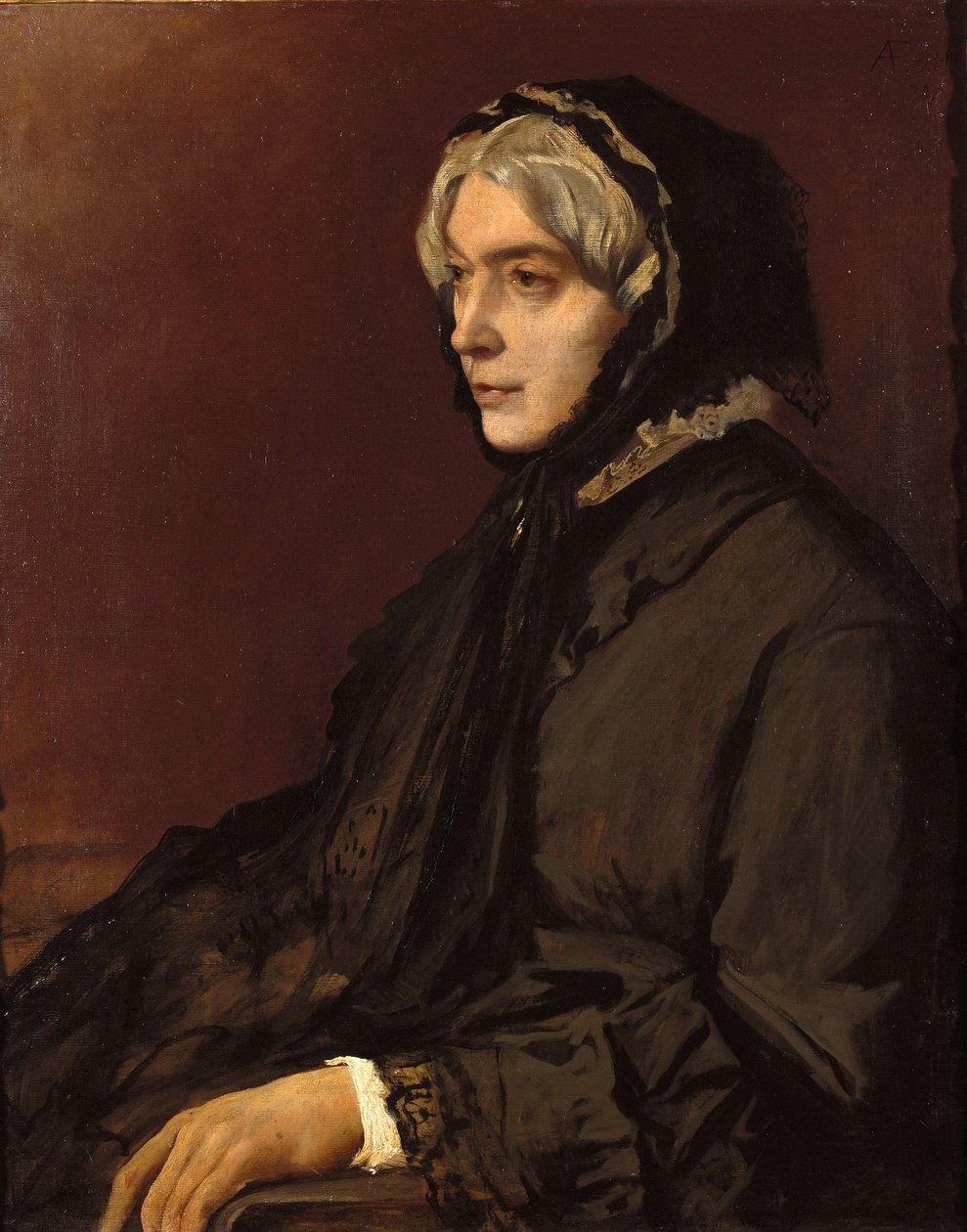 Stiefmoeder Henriette Feuerbach door Anselm Feuerbach