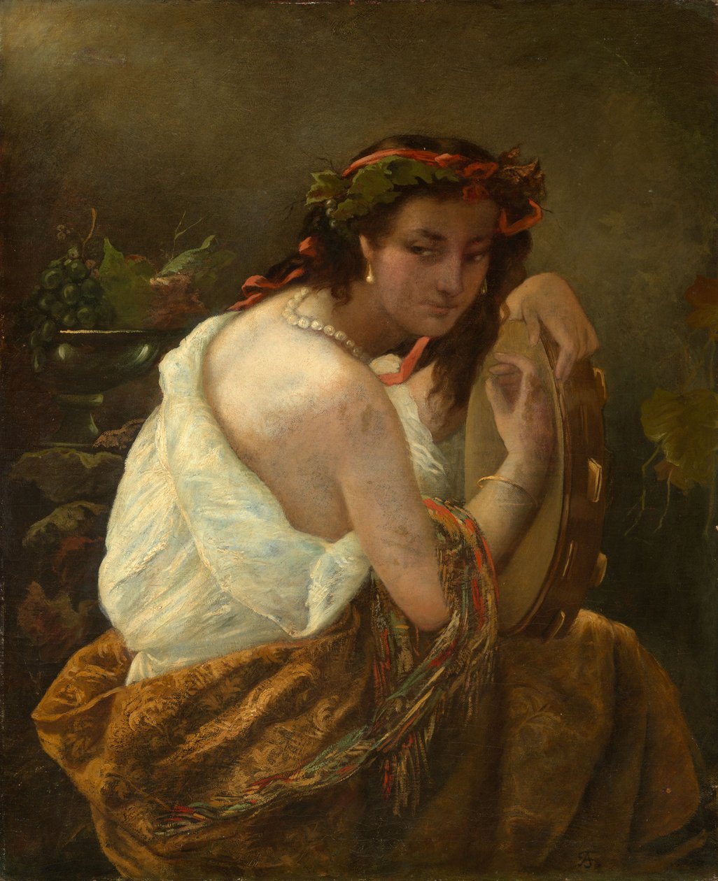 Zigeunerin met tamboerijn door Anselm Feuerbach