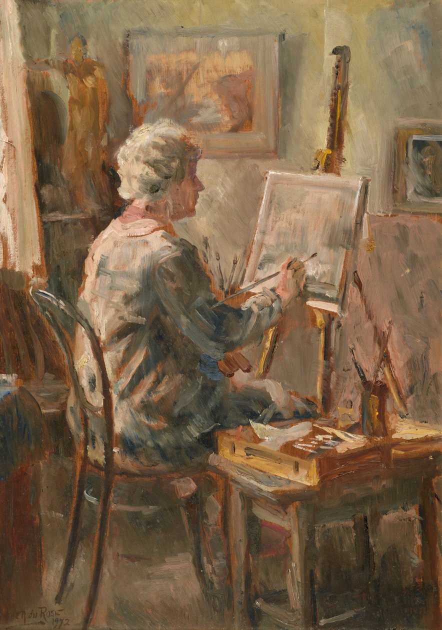 Kunstenaar aan het werk in Cor Visser